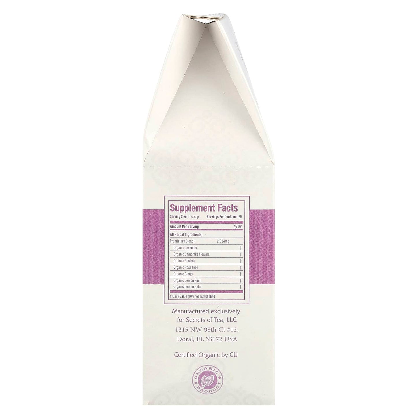Secrets of Tea, RelaxCalm™, Caffeine Free, 20 Tea Bags, 1.41 oz (40 g) - Image 2