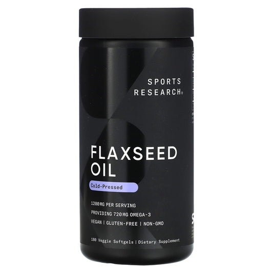 Sports Research, Flaxseed Oil, 1,200 mg, 180 Veggie Softgels - Image 1