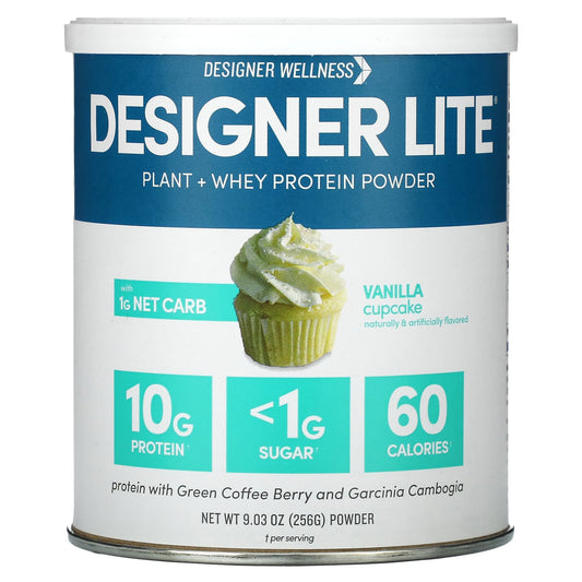Vanilla Cupcake Protein Powder, 10g Protein, 0g Fat, 60 Calories - Designer Wellness - Image 1