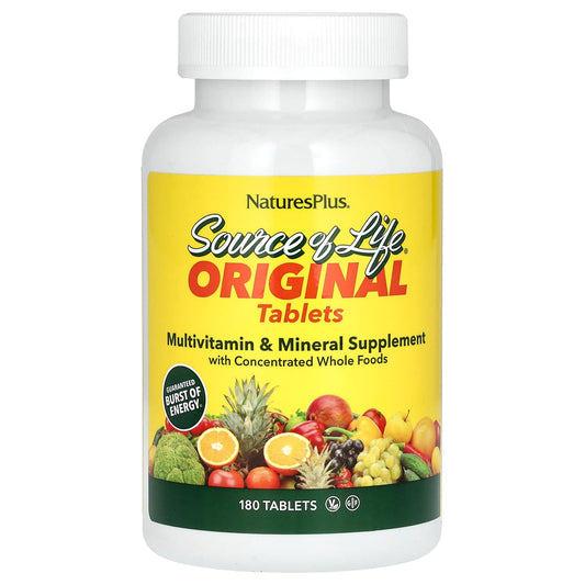 NaturesPlus, Source of Life, Original Tablets, Multi-Vitamin & Mineral Supplement, 180 Tablets - Image 1
