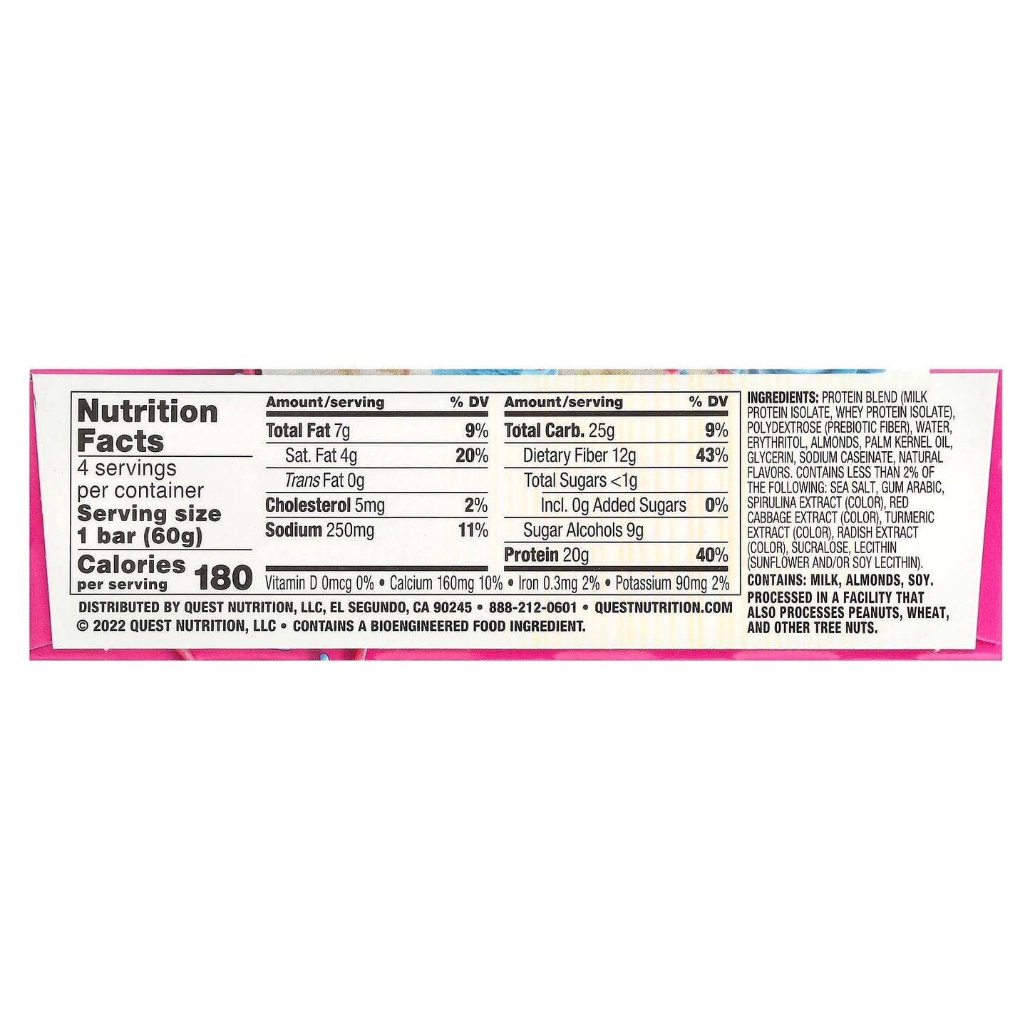 Quest Nutrition, Protein Bar, Birthday Cake, 4 Bars, 2.12 oz (60 g) Each - Image 2