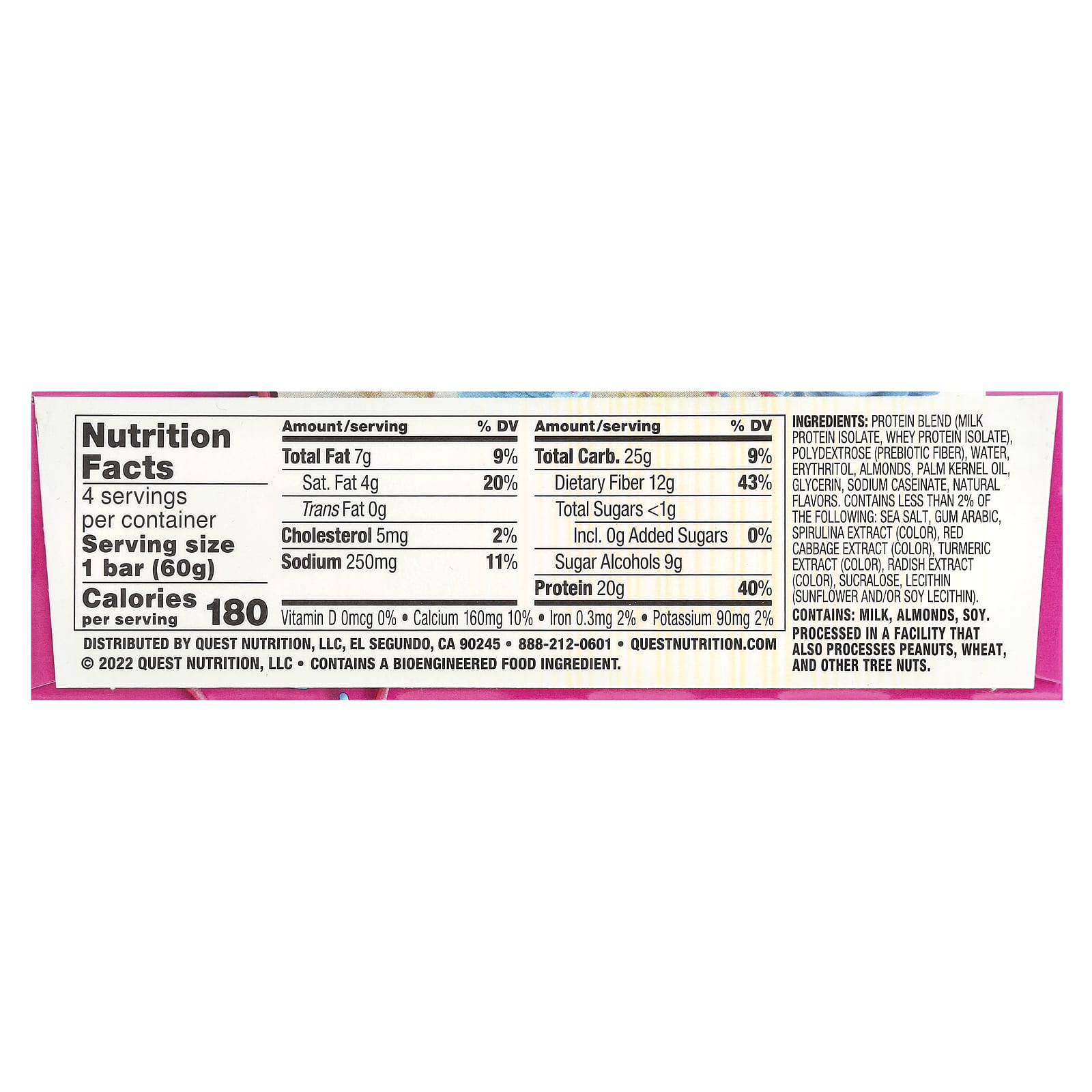 Quest Nutrition, Protein Bar, Birthday Cake, 4 Bars, 2.12 oz (60 g) Each - Image 2