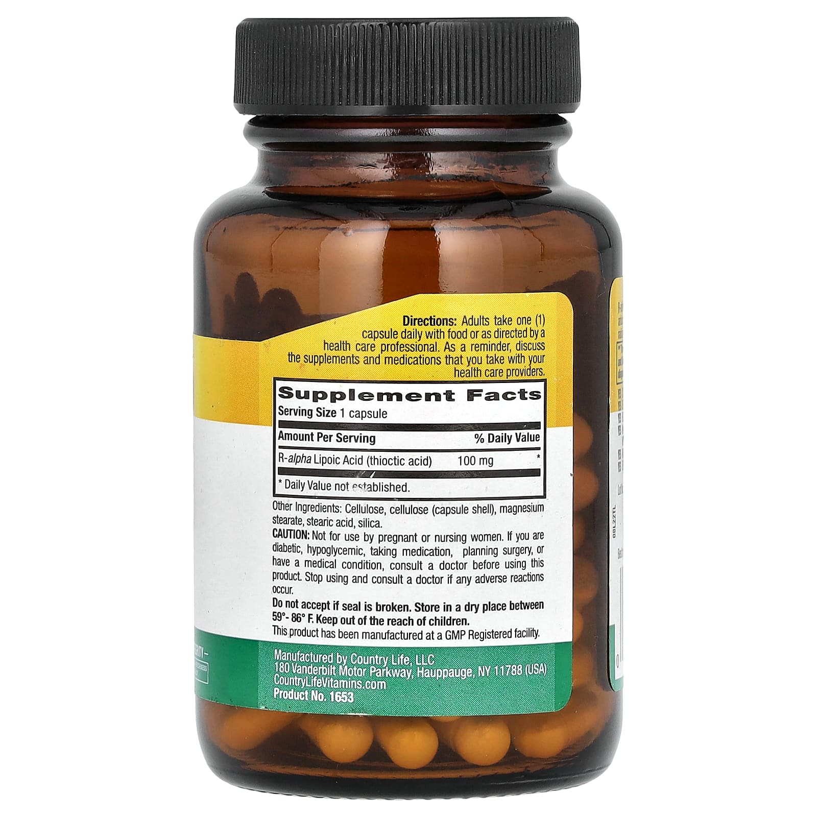 <strong>Country Life R-Lipoic Acid 100mg, 60 Vegan Capsules</strong> - Image 2