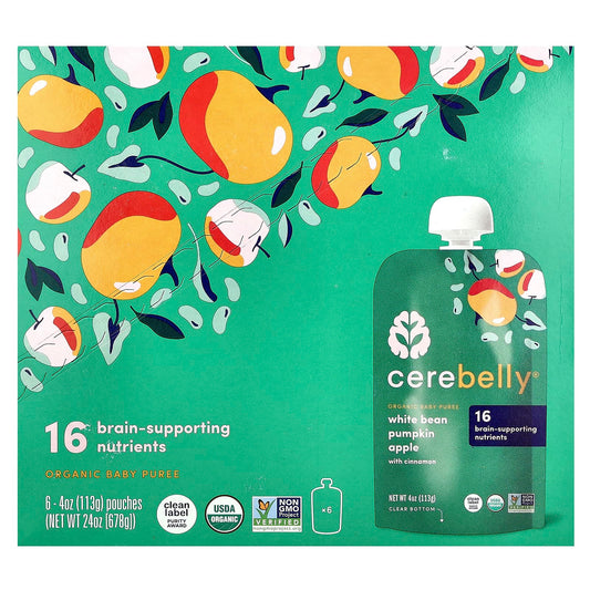 Cerebelly USDA Organic Baby Food Puree, Autumn Flavors, 6 Pouches - Image 1