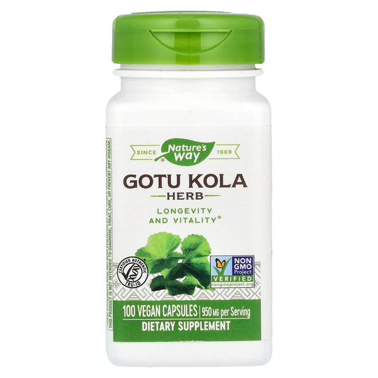 Nature's Way, Gotu Kola Herb, 100 Vegan Capsules (475 mg per Capsule) - Image 1