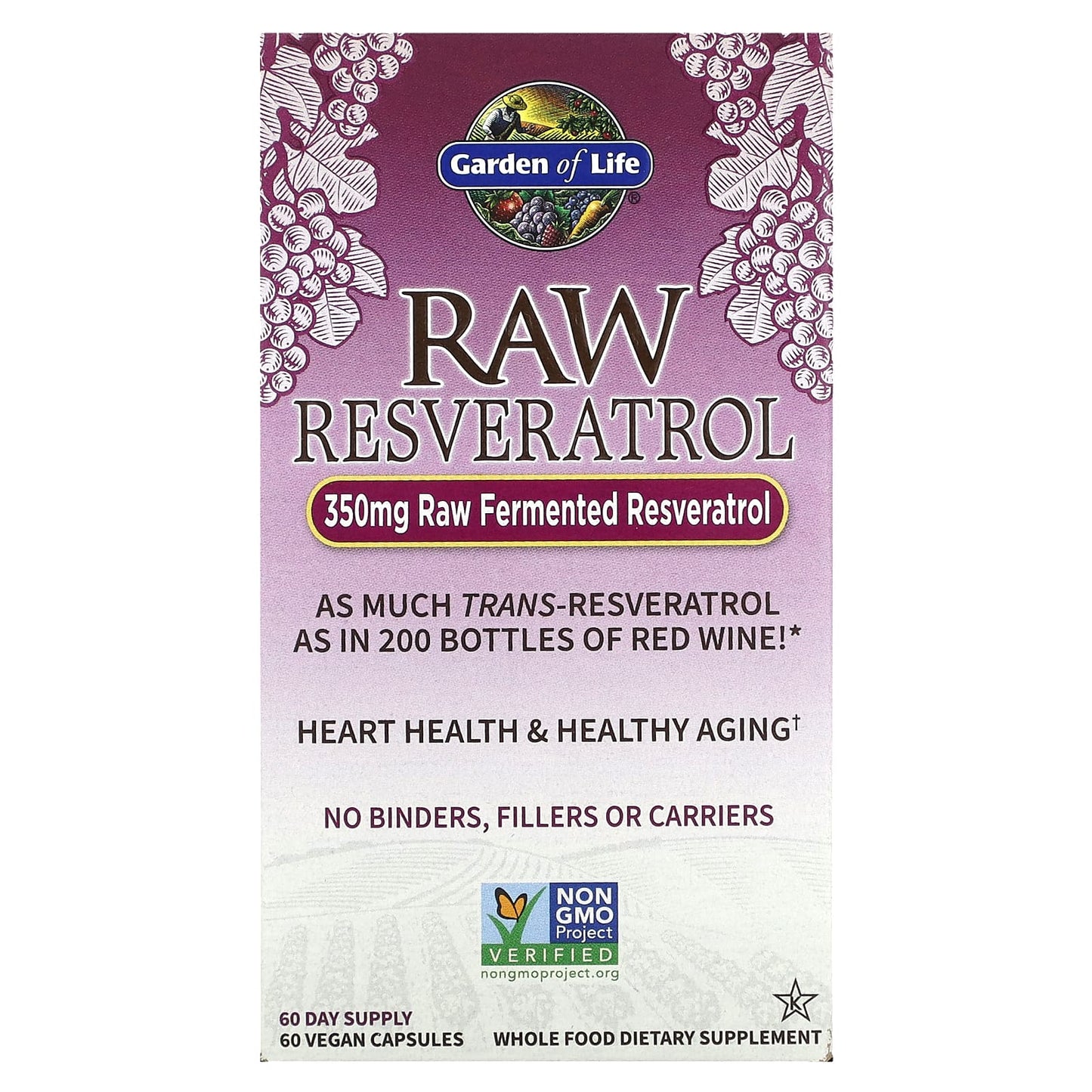 Garden of Life RAW Resveratrol 350mg for Anti-Aging, Heart Health - Image 1