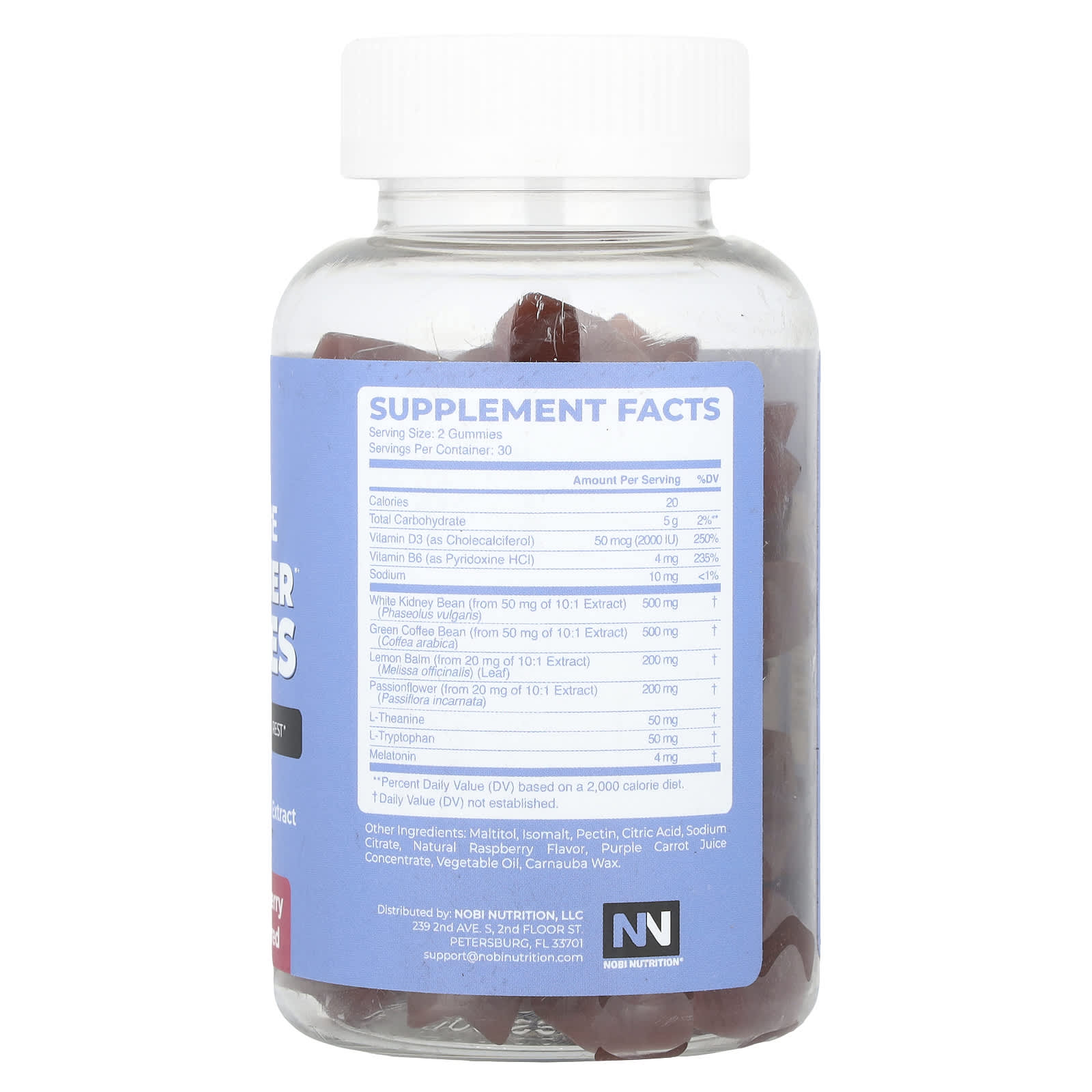 Nobi Nutrition, Night Time Fat Burner Gummies, Raspberry, 60 Pectin Based Gummies - Image 2