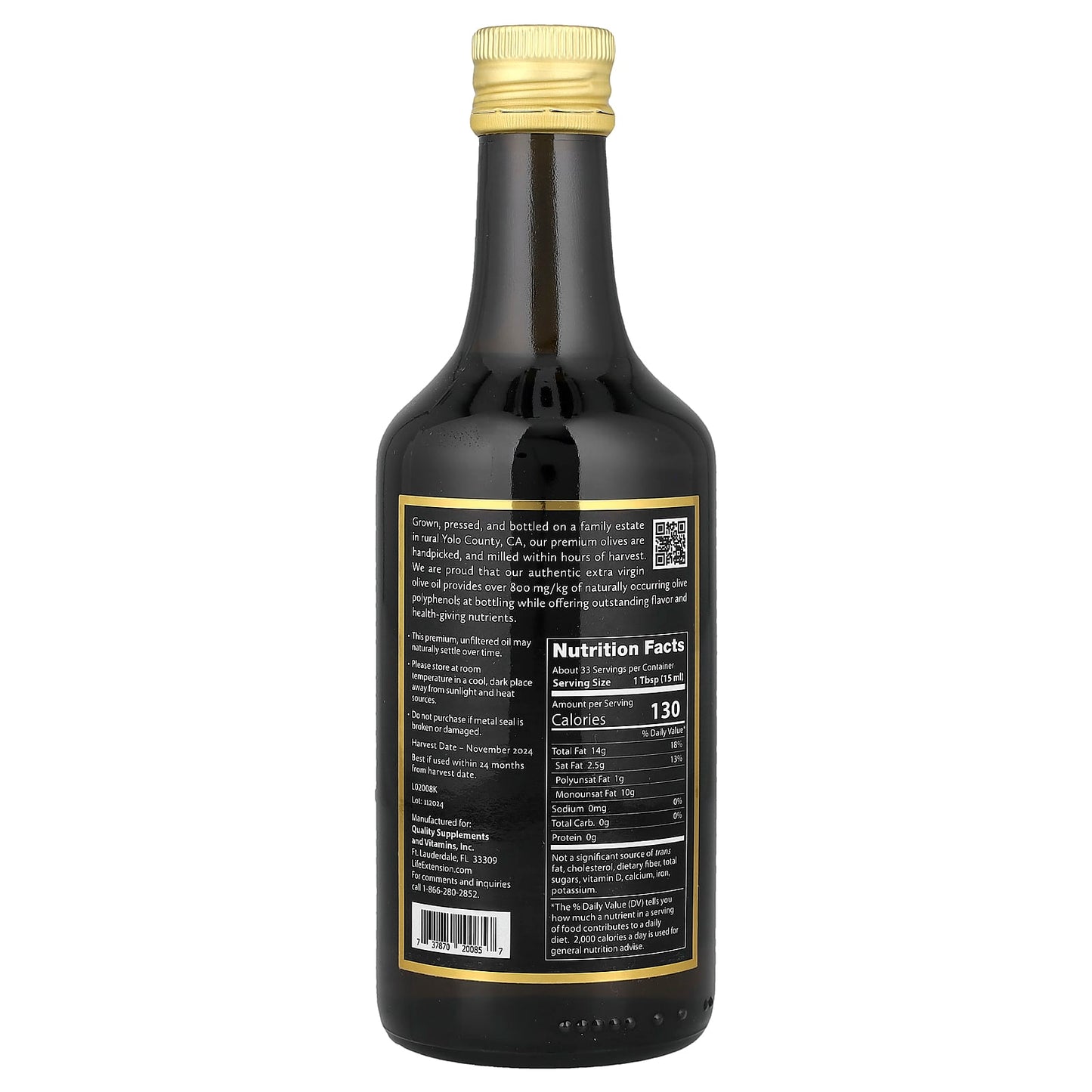 Life Extension, Extra Virgin Olive Oil, 16.9 fl oz (500 ml) - Image 2