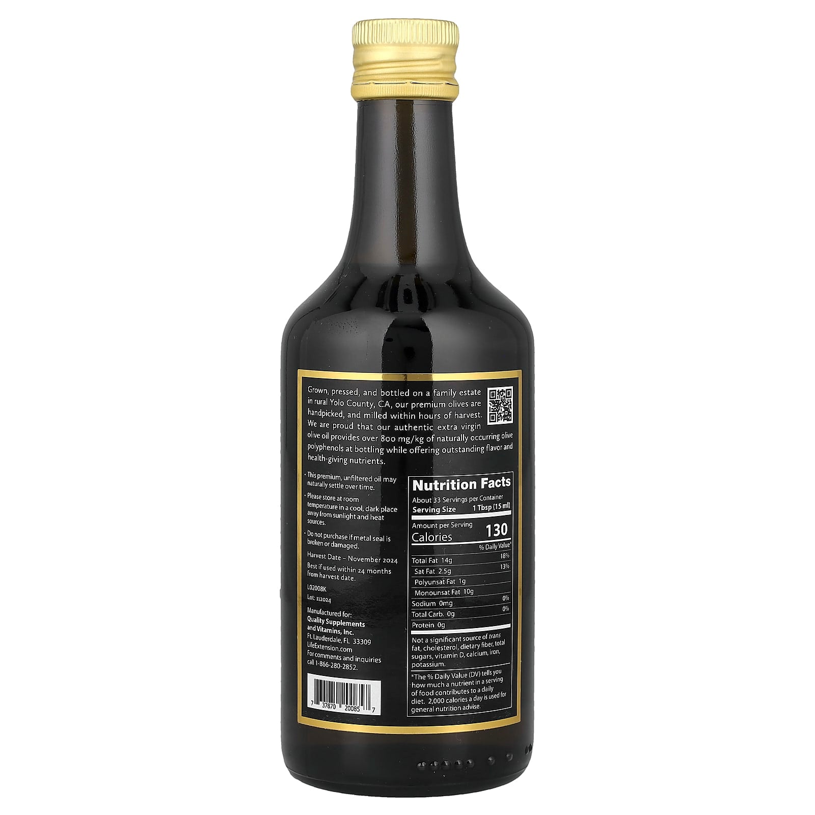 Life Extension, Extra Virgin Olive Oil, 16.9 fl oz (500 ml) - Image 2