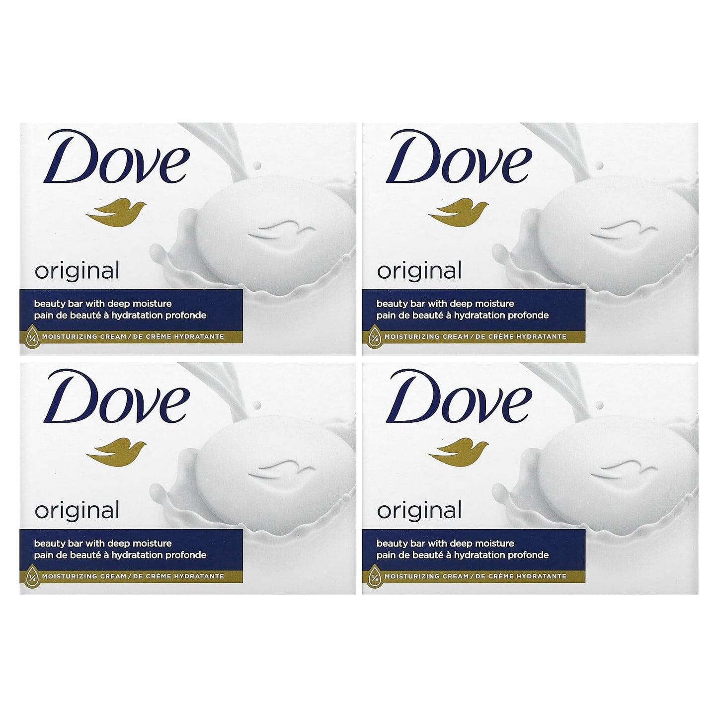 Dove Deep Moisture Beauty Bar - 4 Bars, 3.75 oz Each - Image 1