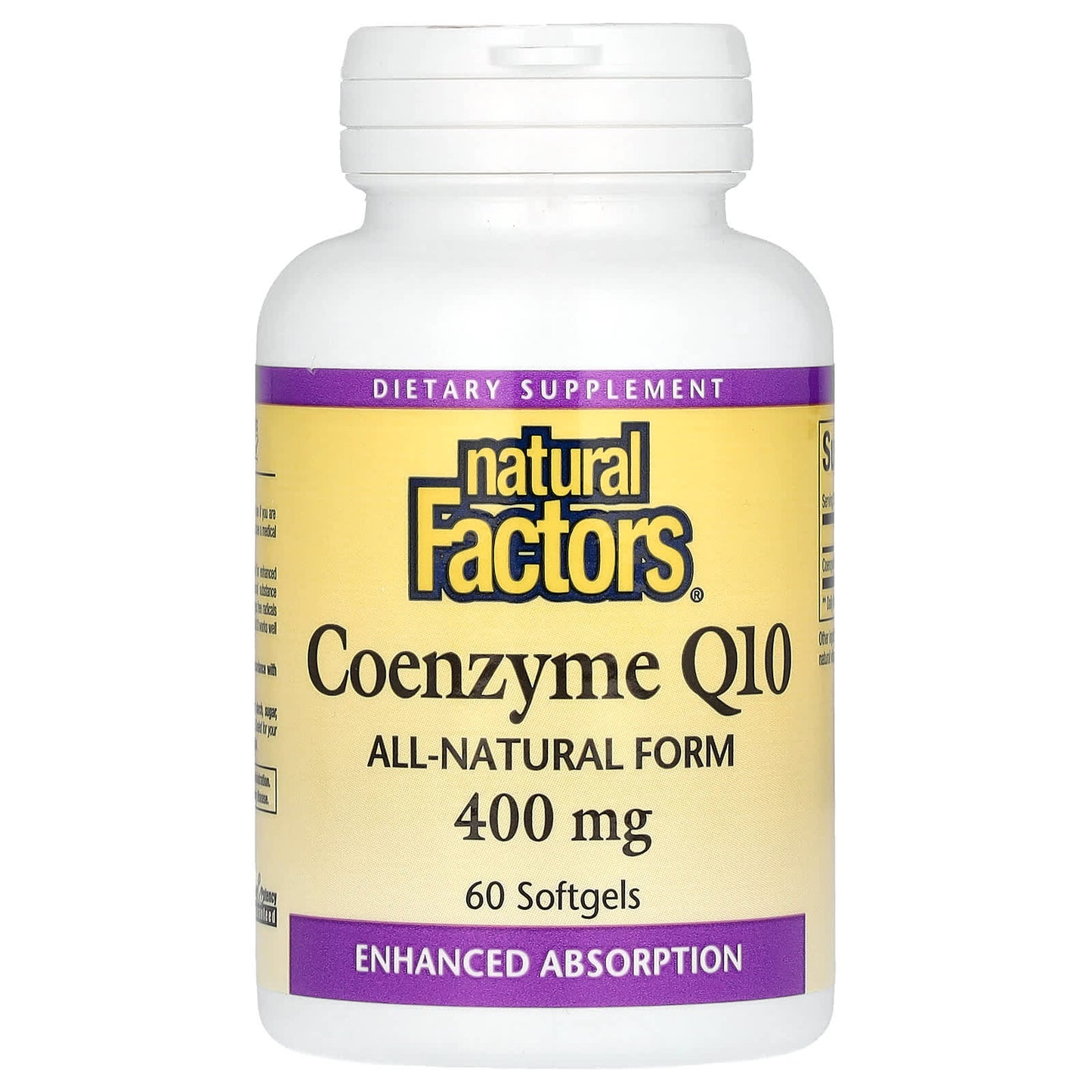 Natural Factors, Coenzyme Q10, 400 mg, 60 Softgels - Image 1