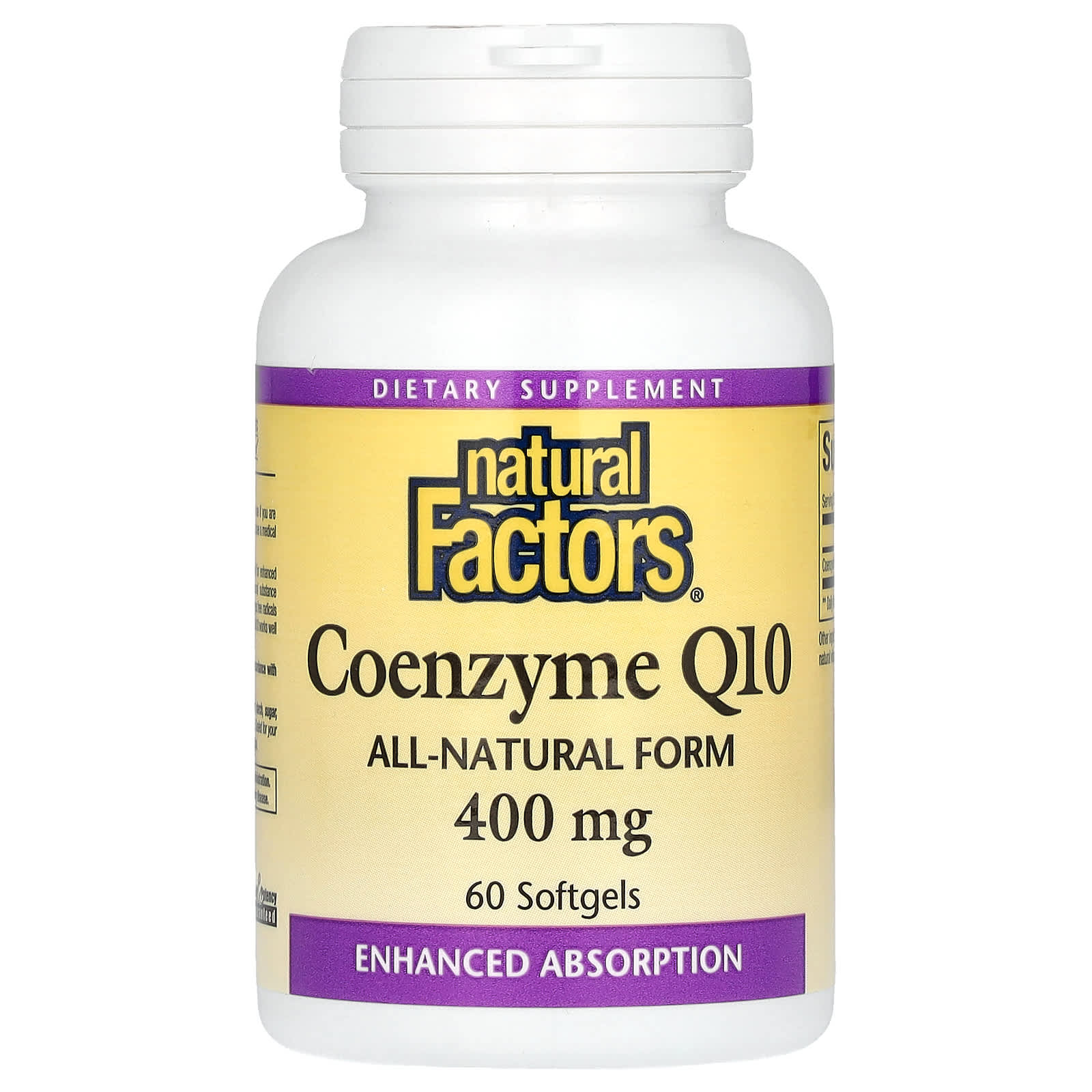 Natural Factors, Coenzyme Q10, 400 mg, 60 Softgels - Image 1