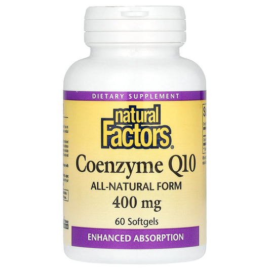 Natural Factors, Coenzyme Q10, 400 mg, 60 Softgels - Image 1
