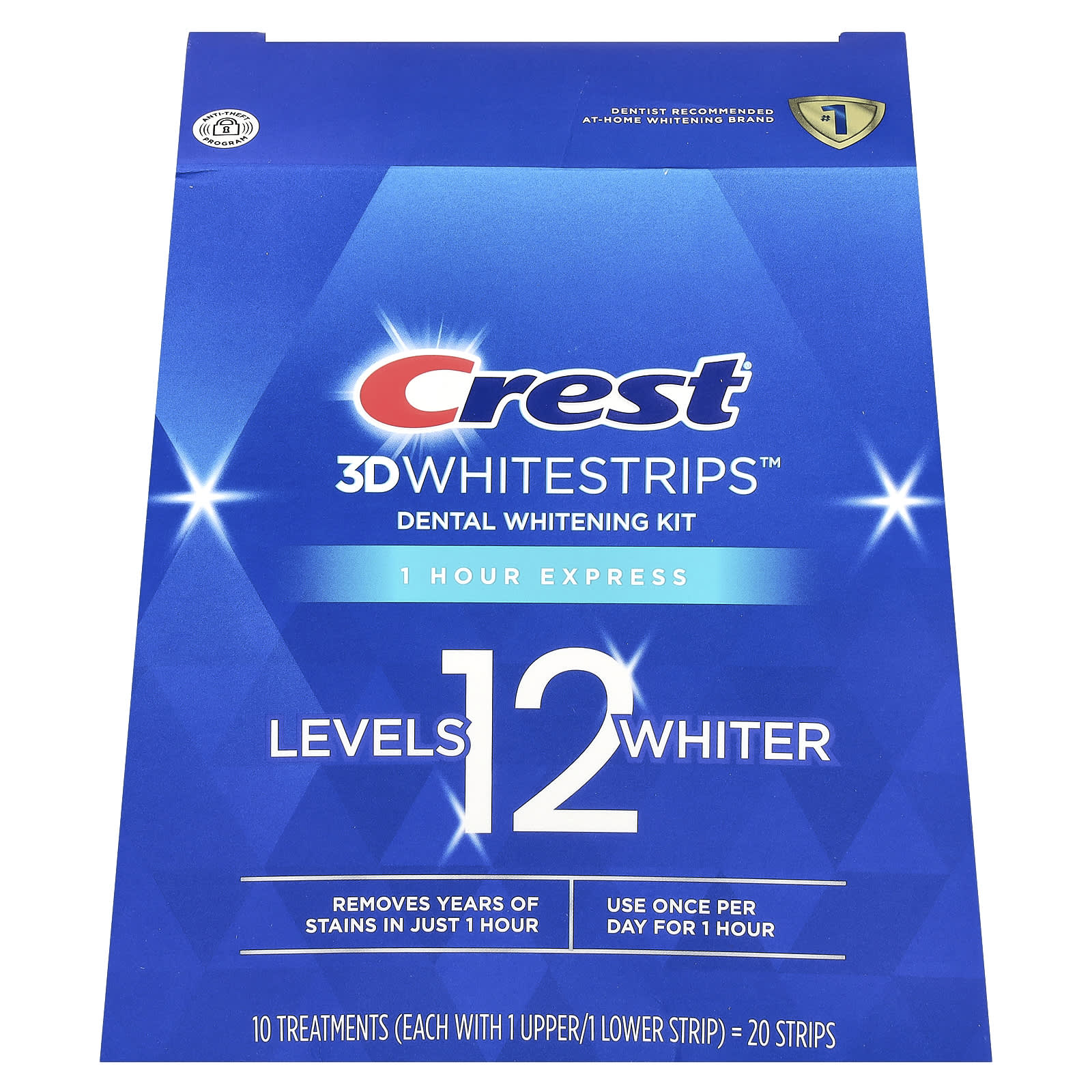 Crest 3D Whitestrips 1 Hour Express Teeth Whitening Kit, 20 Strips - Image 1