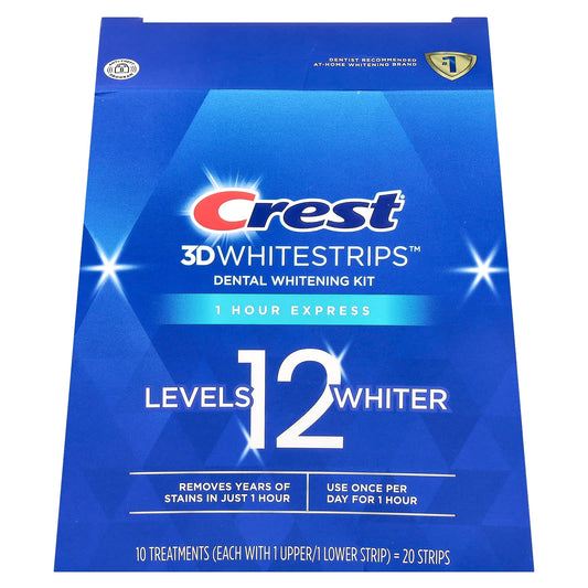 Crest 3D Whitestrips 1 Hour Express Teeth Whitening Kit, 20 Strips - Image 1
