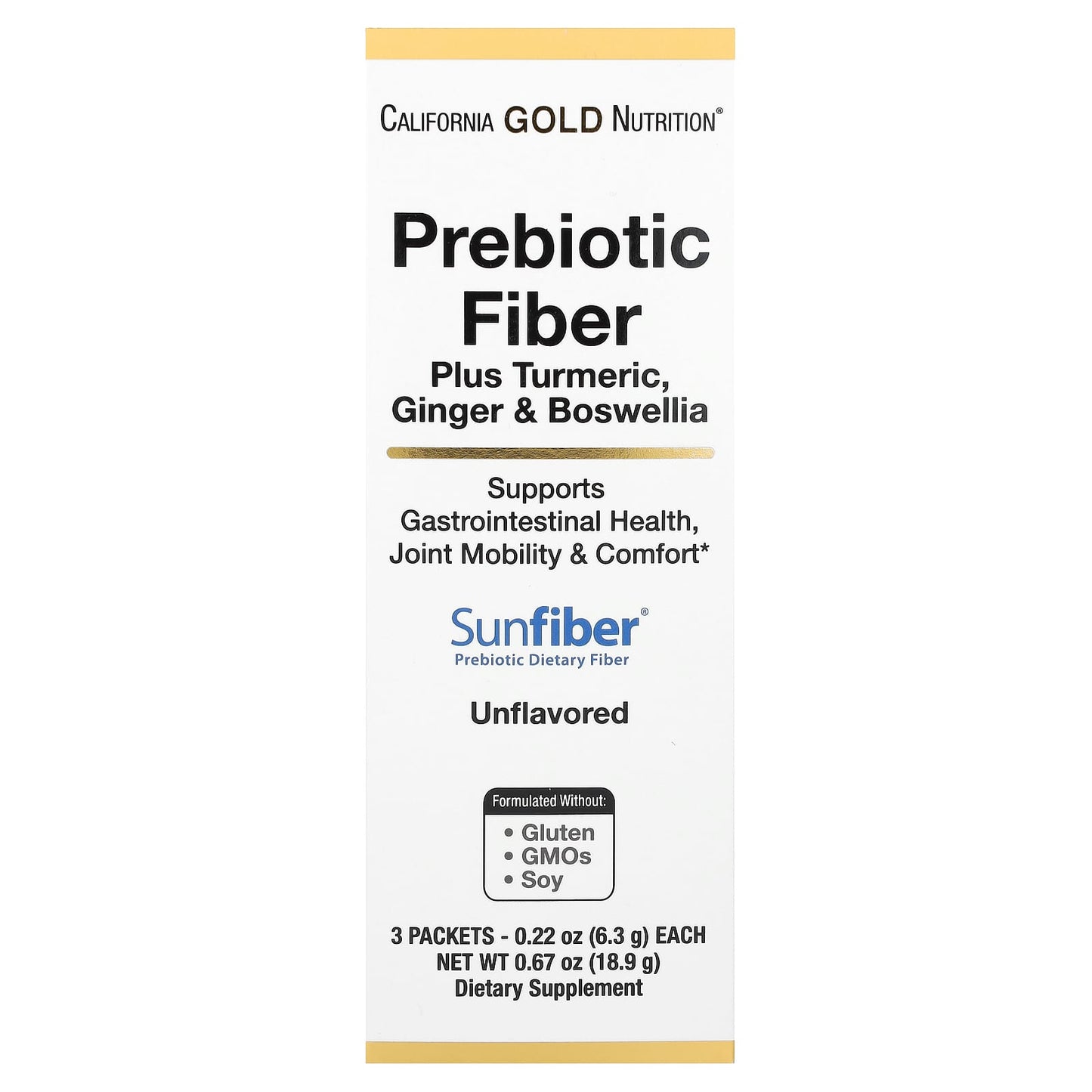California Gold Turmeric Ginger Boswellia Prebiotic Fiber Plus Supplement - Image 1