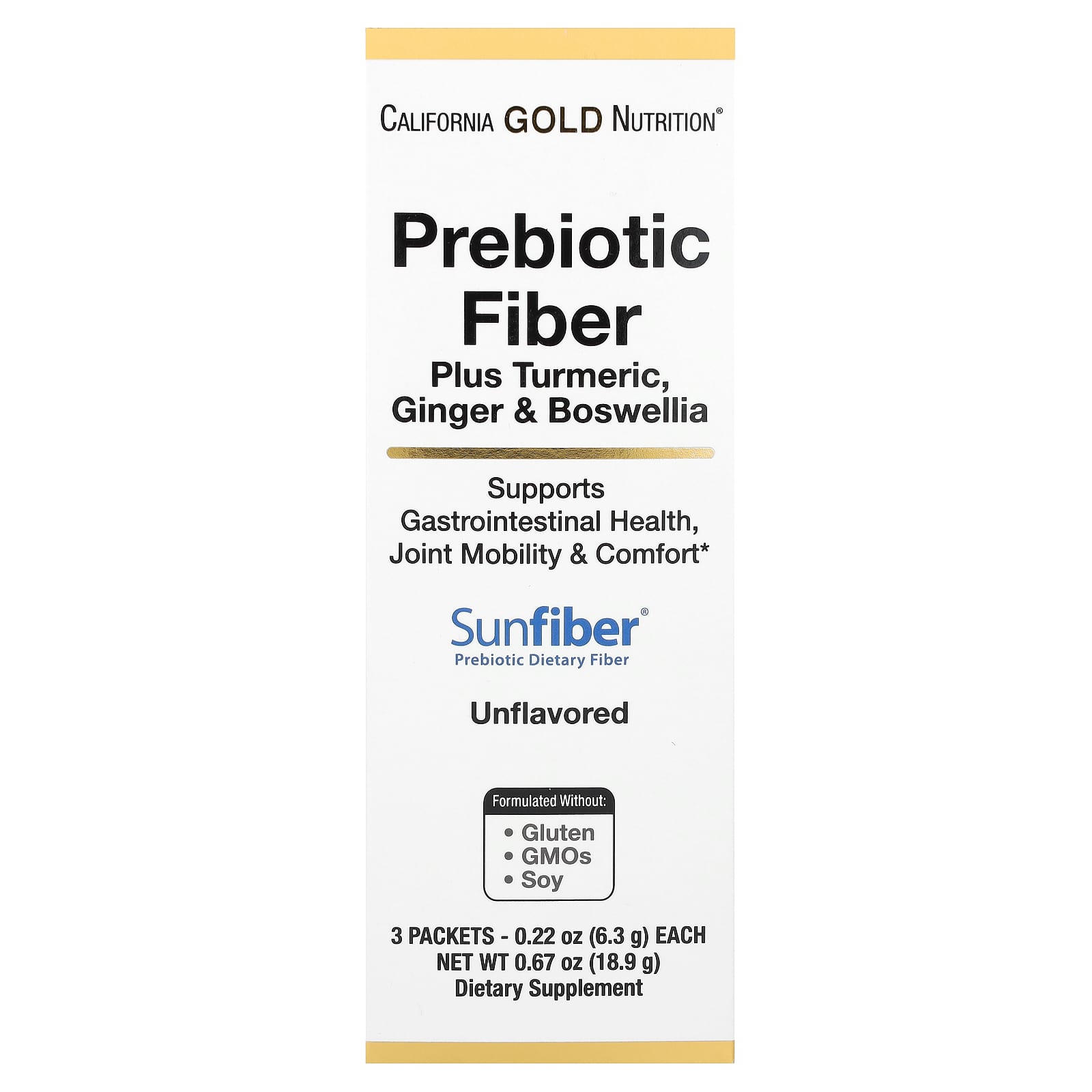 California Gold Turmeric Ginger Boswellia Prebiotic Fiber Plus Supplement - Image 1