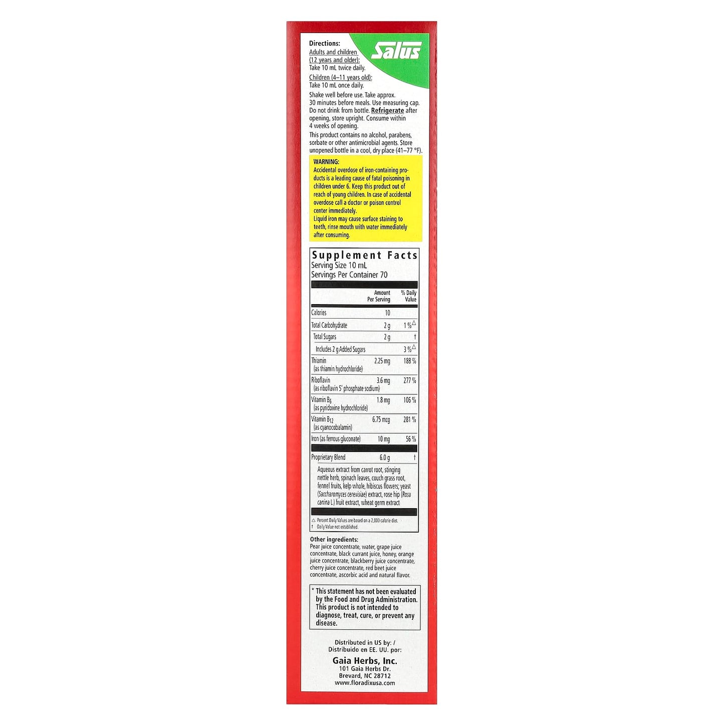 Floradix Iron + Herbs - Liquid Herbal Supplement for Healthy Energy - Image 2