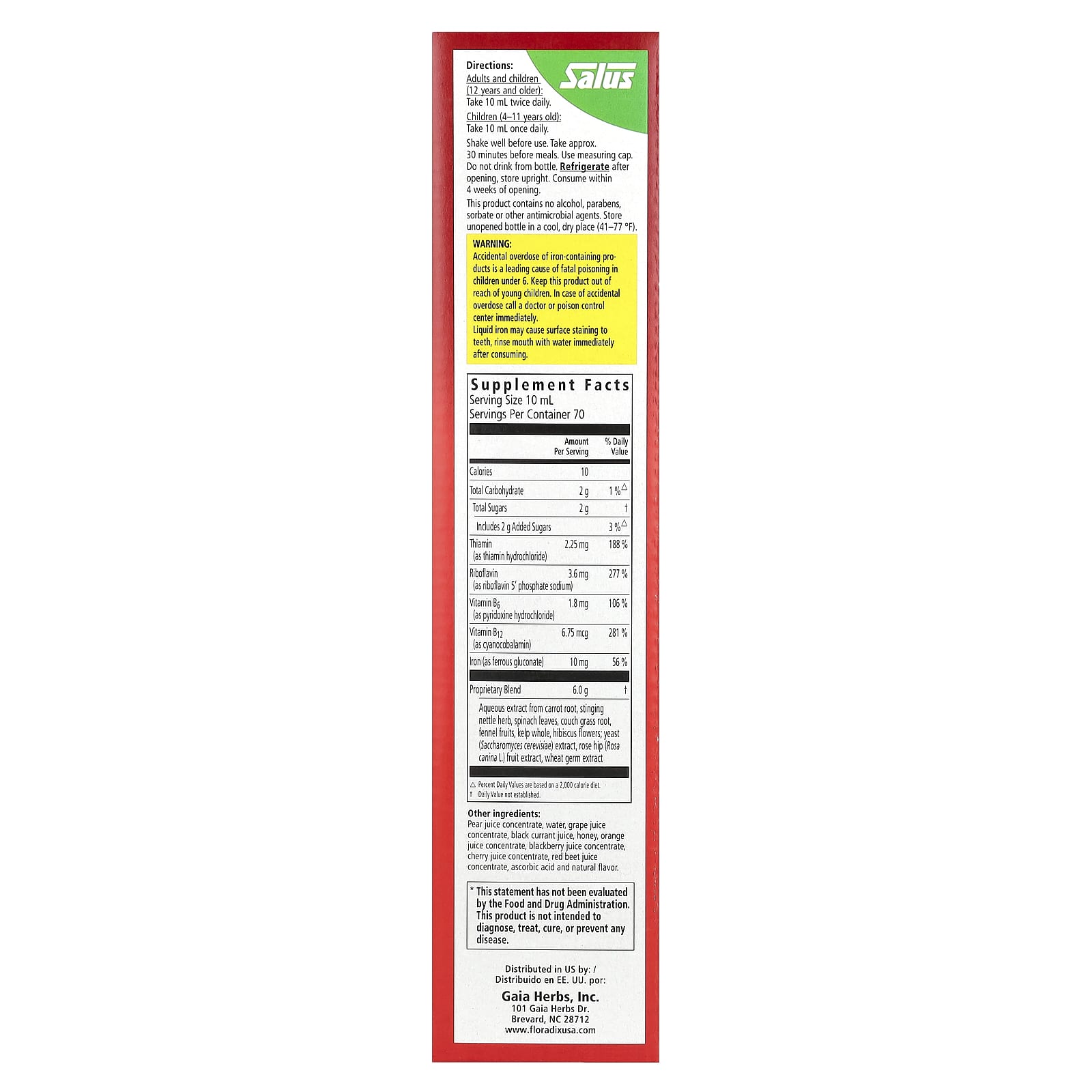 Floradix Iron + Herbs - Liquid Herbal Supplement for Healthy Energy - Image 2