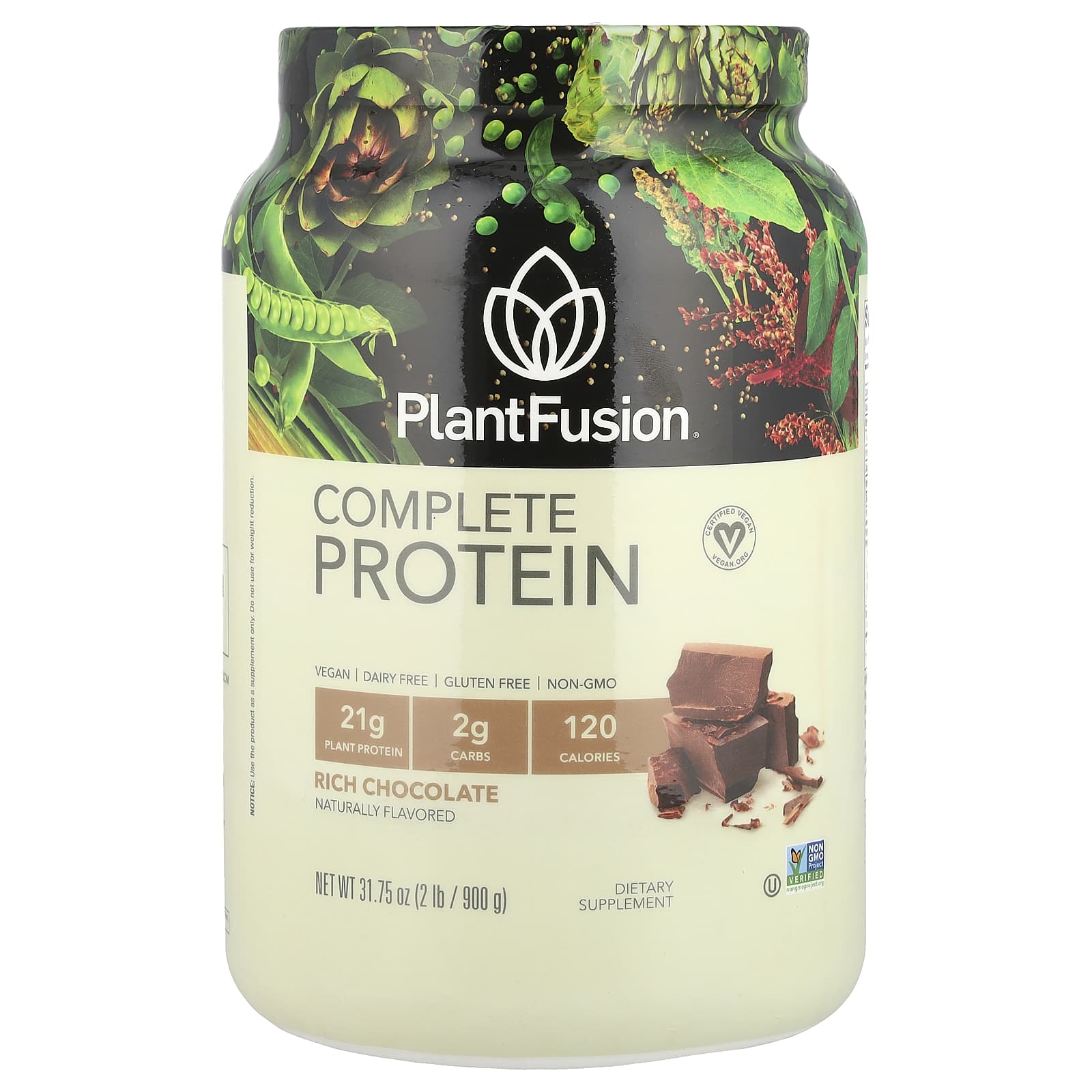 PlantFusion, Complete Protein, Rich Chocolate, 2 lb (900 g) - Image 1