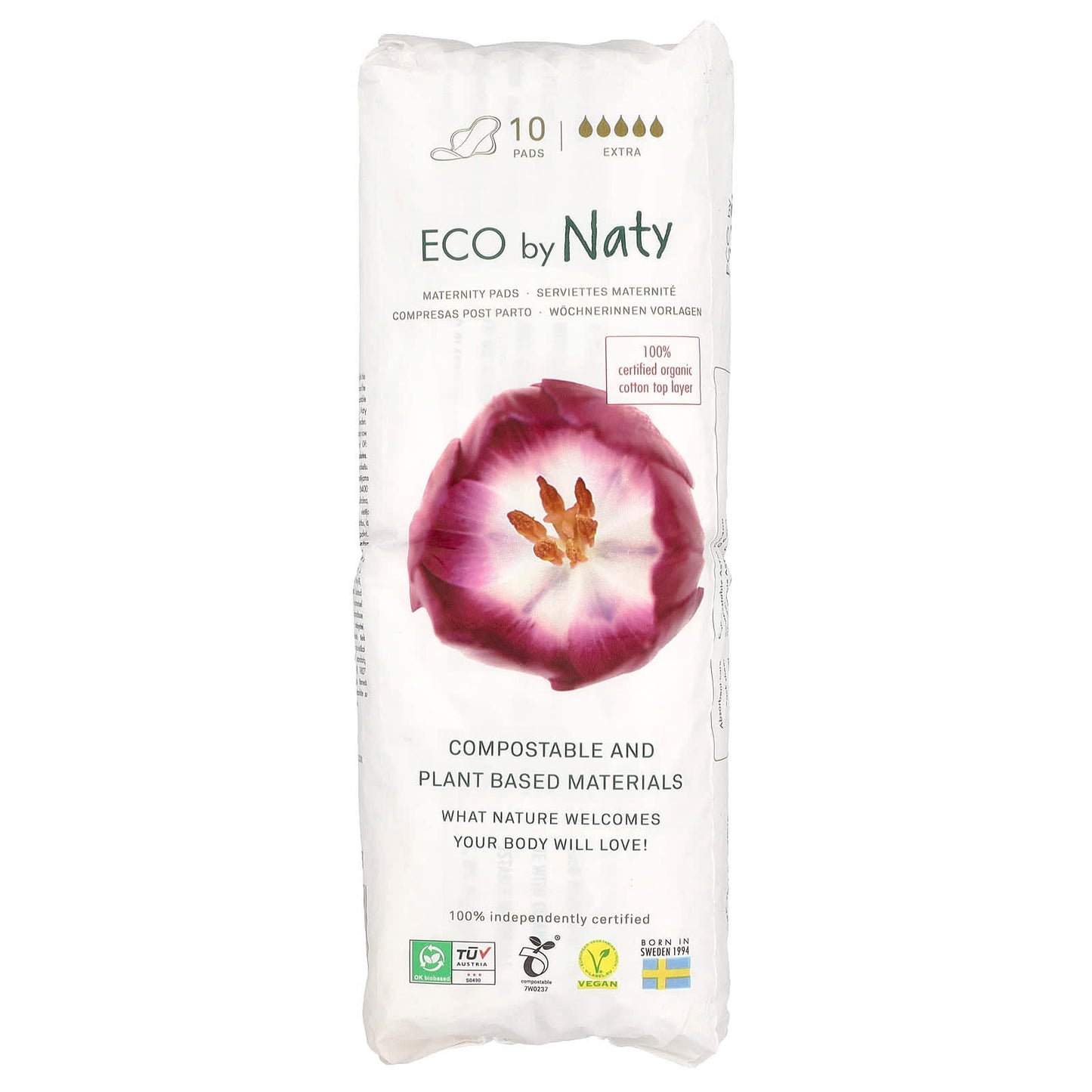 Naty, Maternity Pads, Extra, 10 Pads - Image 1