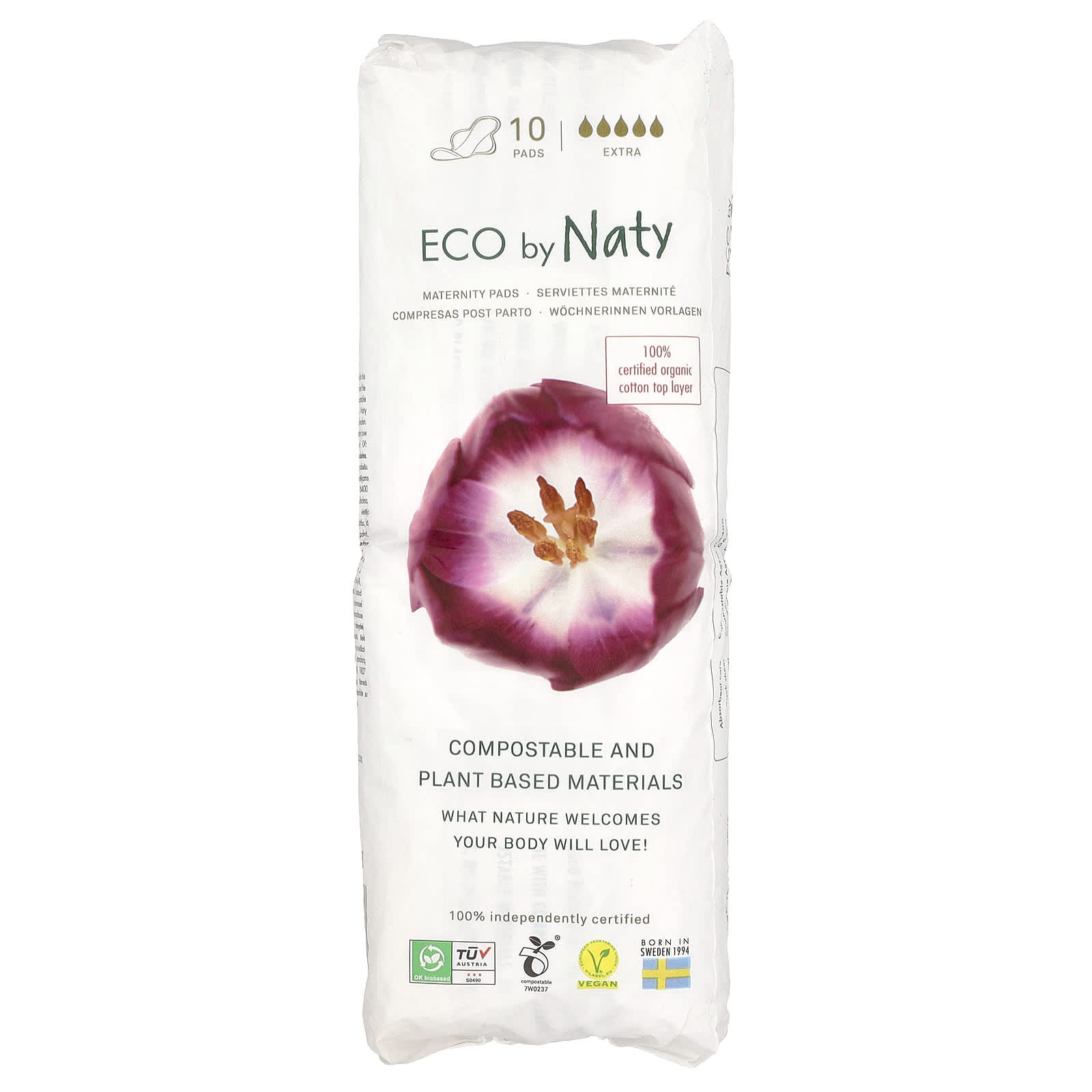 Naty, Maternity Pads, Extra, 10 Pads - Image 1