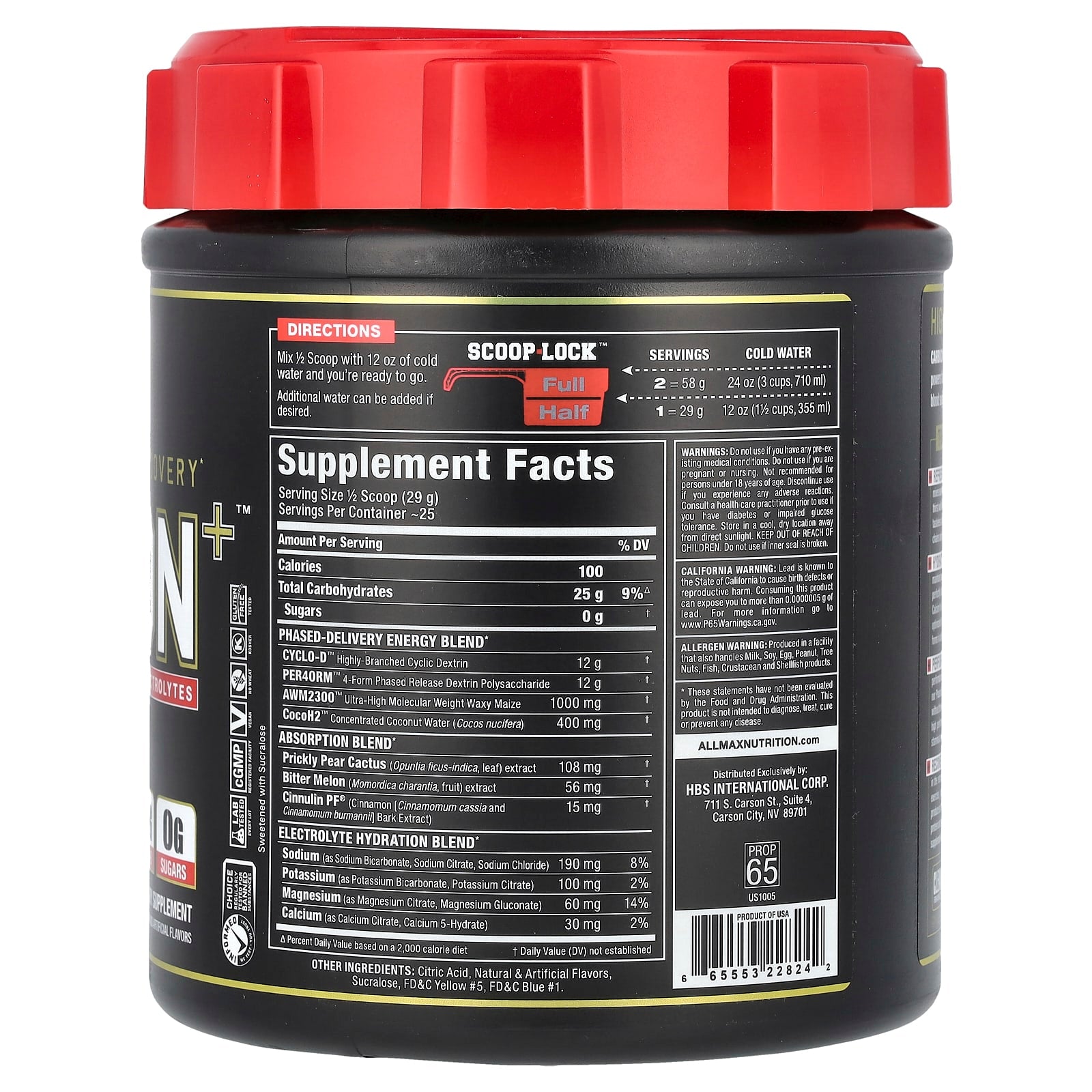 ALLMAX CARBION+ Electrolyte Drink, Lemon Lime, 25.6 oz - Image 2