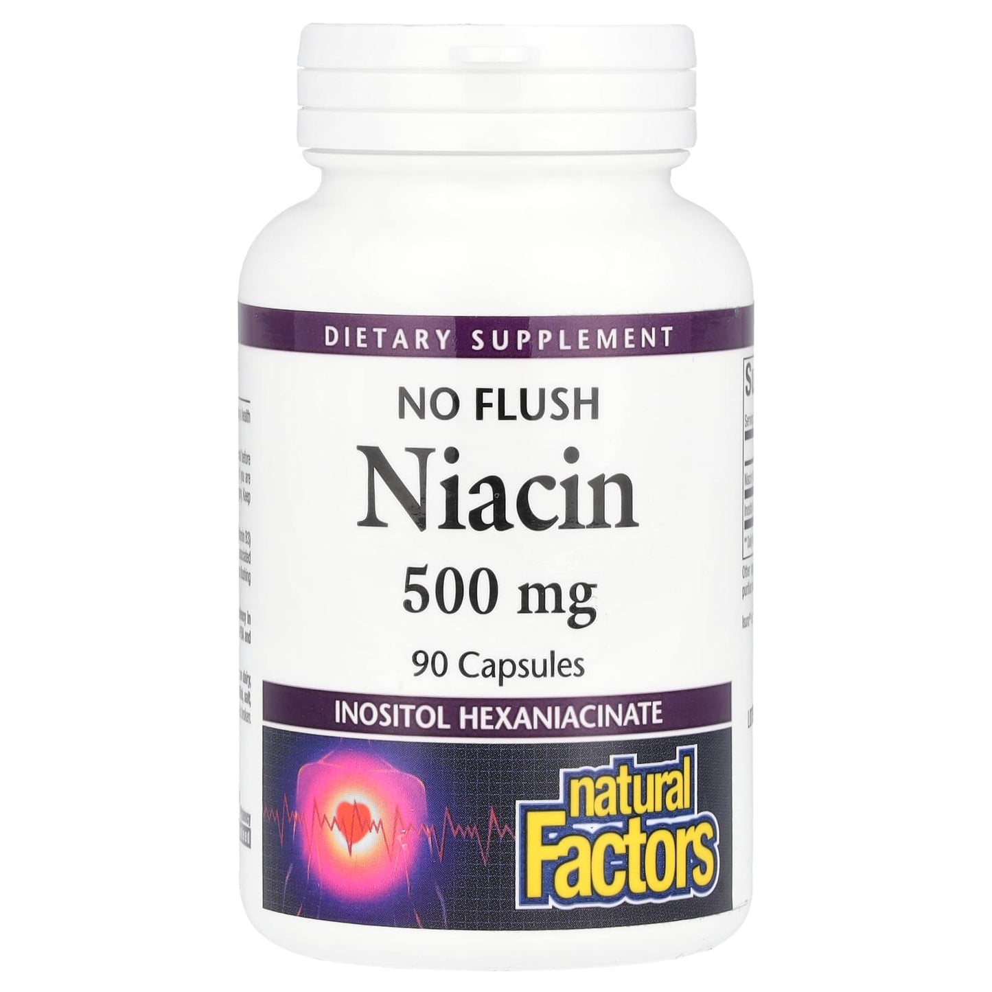 Natural Factors, Niacin, No Flush , 500 mg, 90 Capsules - Image 1