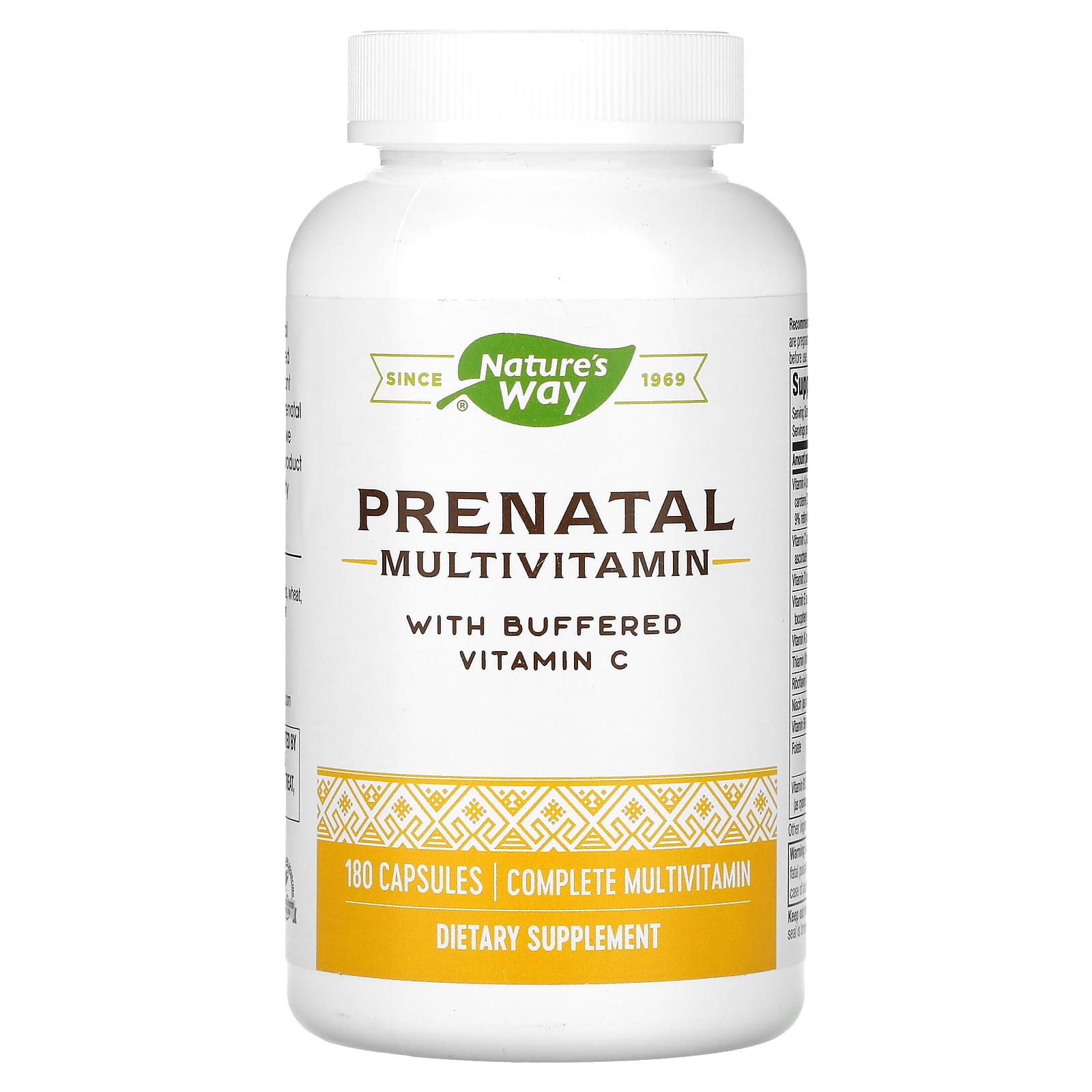 Nature's Way, Prenatal Multivitamin with Buffered Vitamin C , 180 Capsules - Image 1