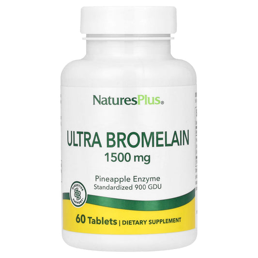 NaturesPlus, Ultra Bromelain, 1,500 mg, 60 Tablets - Image 1