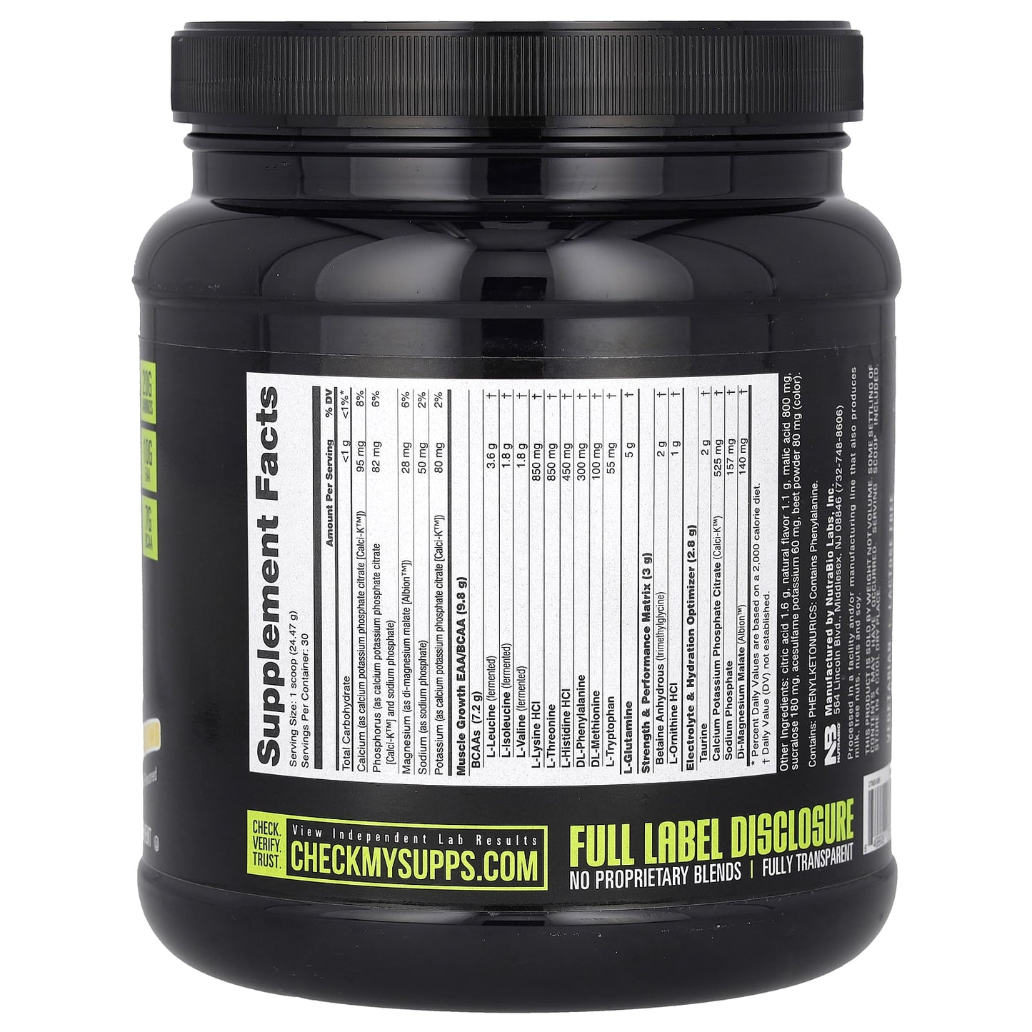NutraBio, Intra Blast, Intra Workout Amino Fuel, Strawberry Lemon Bomb, 1.62 lb (734 g) - Image 2