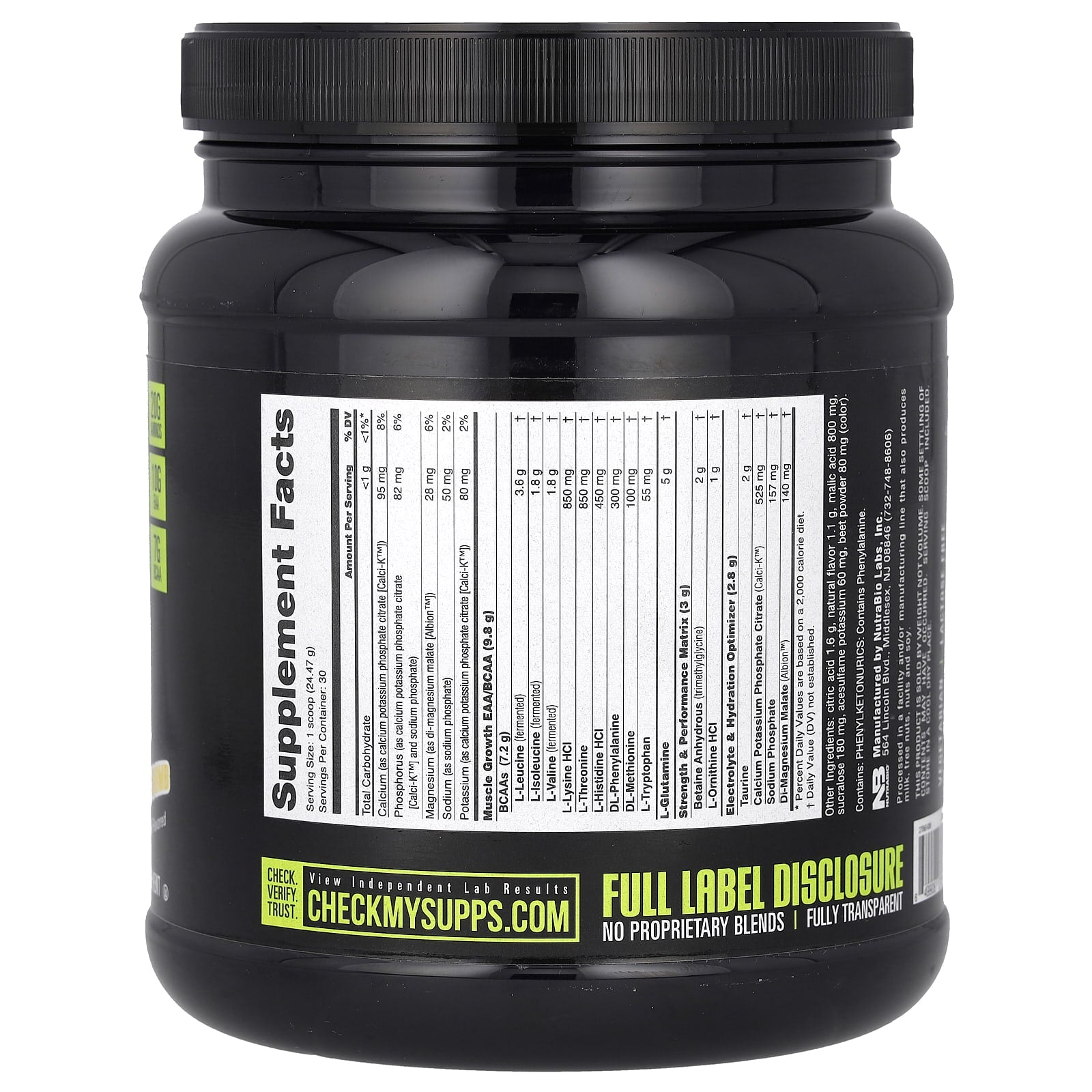 NutraBio, Intra Blast, Intra Workout Amino Fuel, Strawberry Lemon Bomb, 1.62 lb (734 g) - Image 2