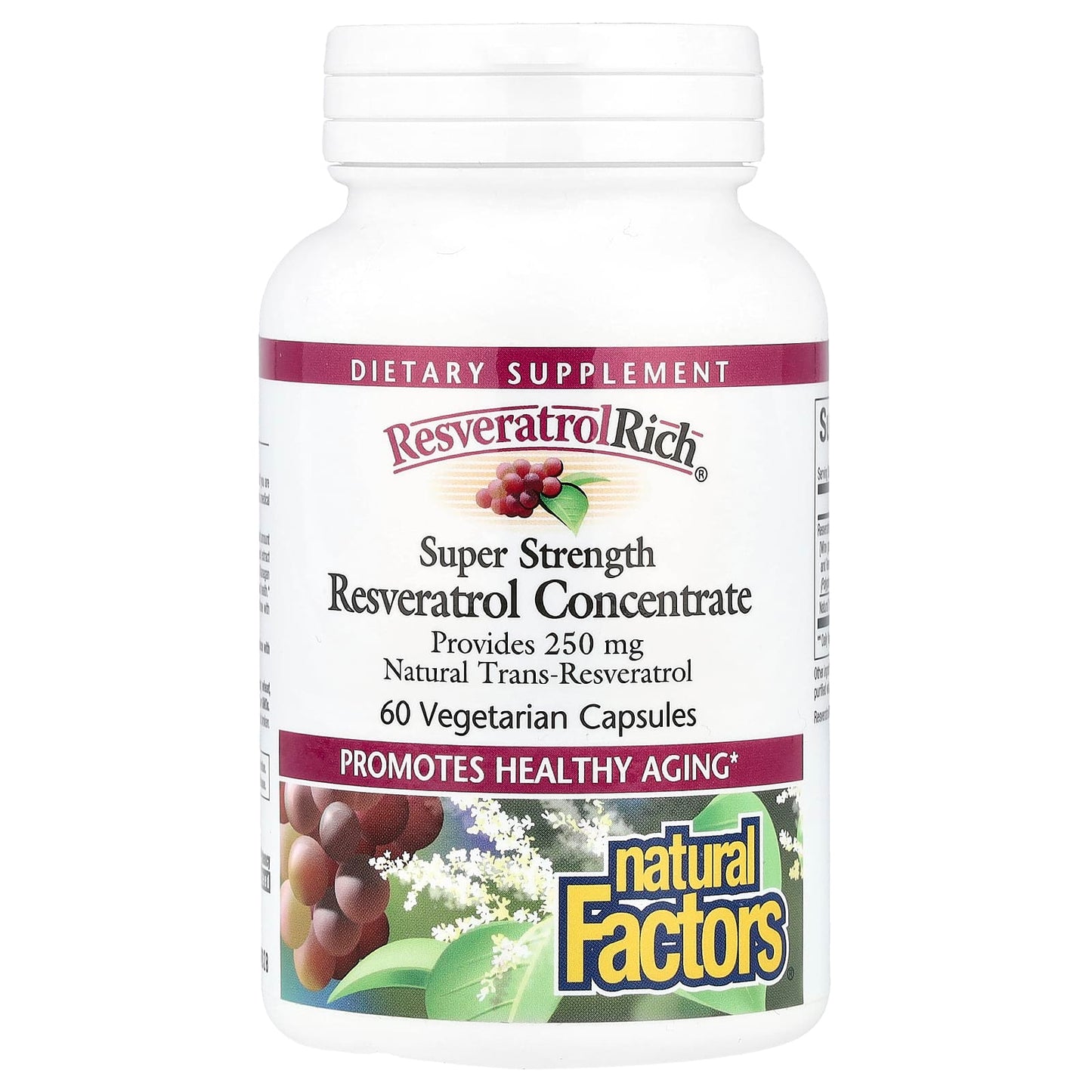 Natural Factors, ResveratrolRich®, Resveratrol Concentrate, Super Strength, 60 Vegetarian Capsules - Image 1