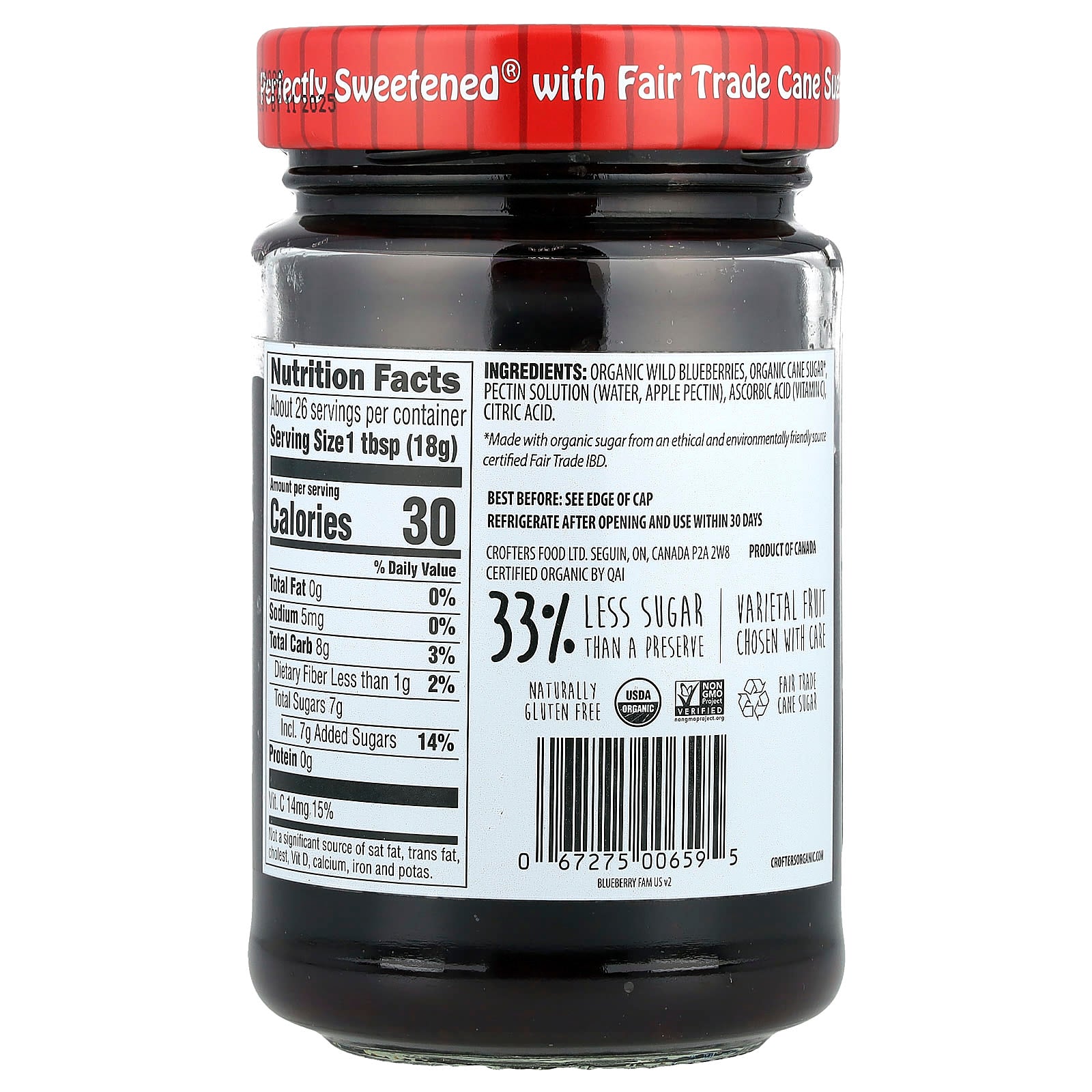 Wild Blueberry Organic Jam by Crofter's - USDA Certified, Non-GMO - Image 2