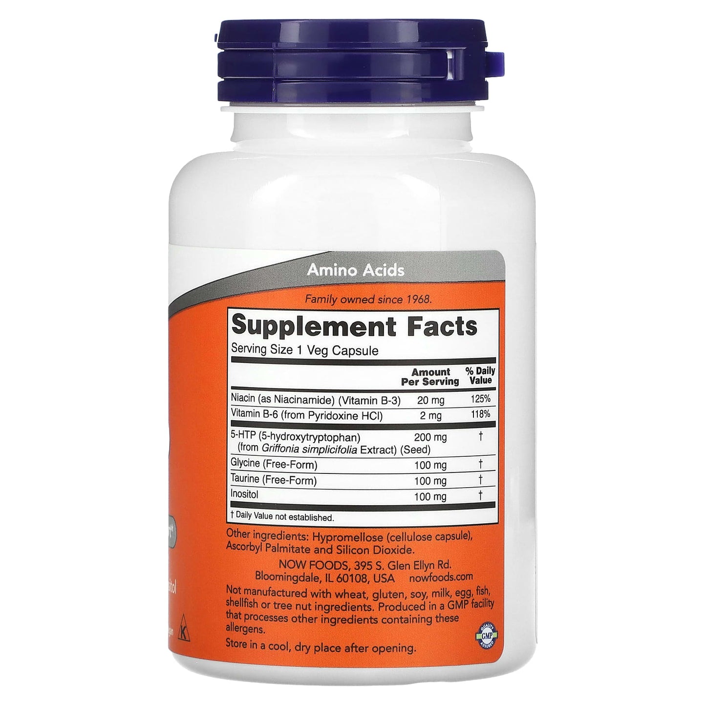 NOW Foods, 5-HTP, Double Strength, 200 mg, 120 Veg Capsules - Image 2