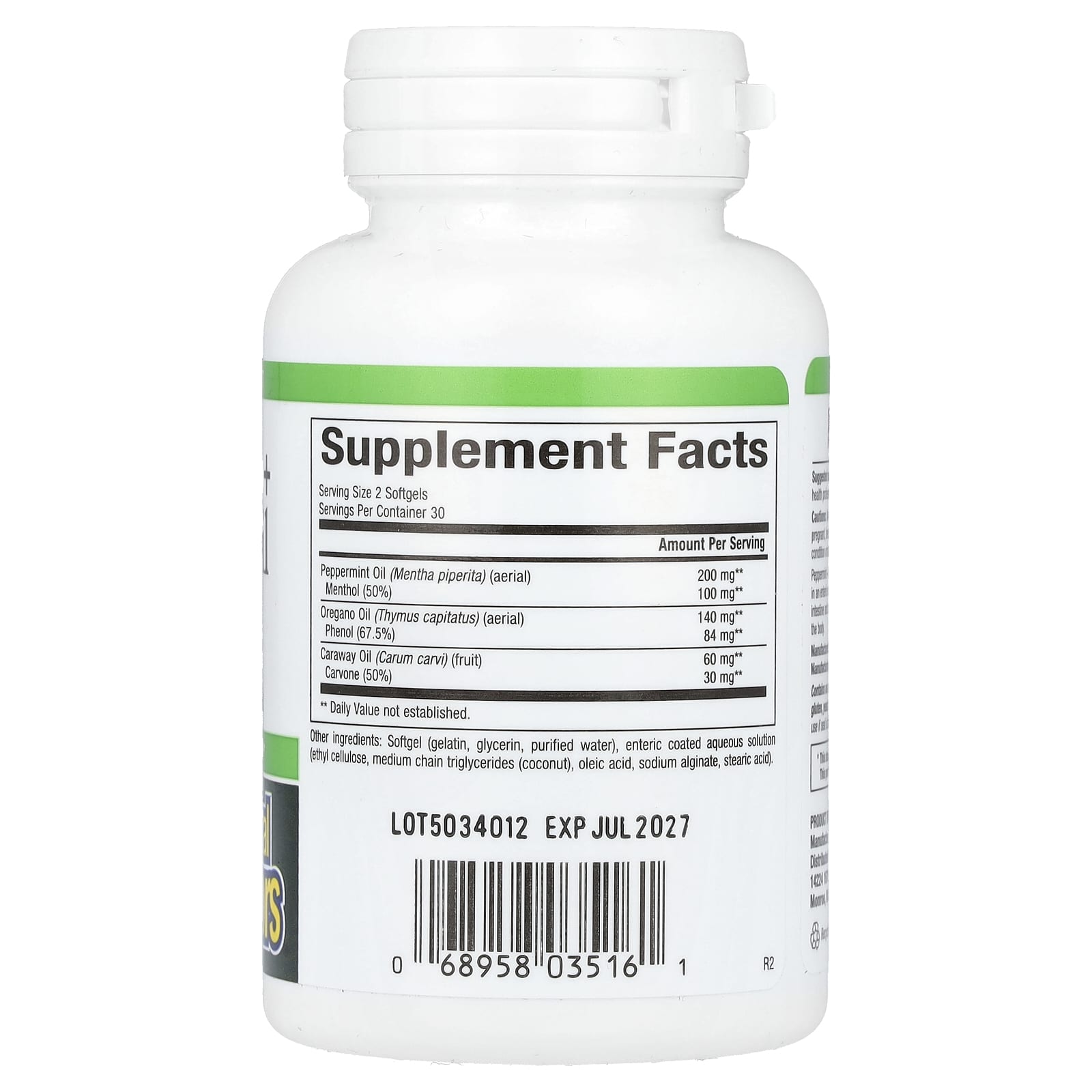 Natural Factors, Peppermint + Oregano Oil Complex, 60 Enteric Coated Softgels - Image 2