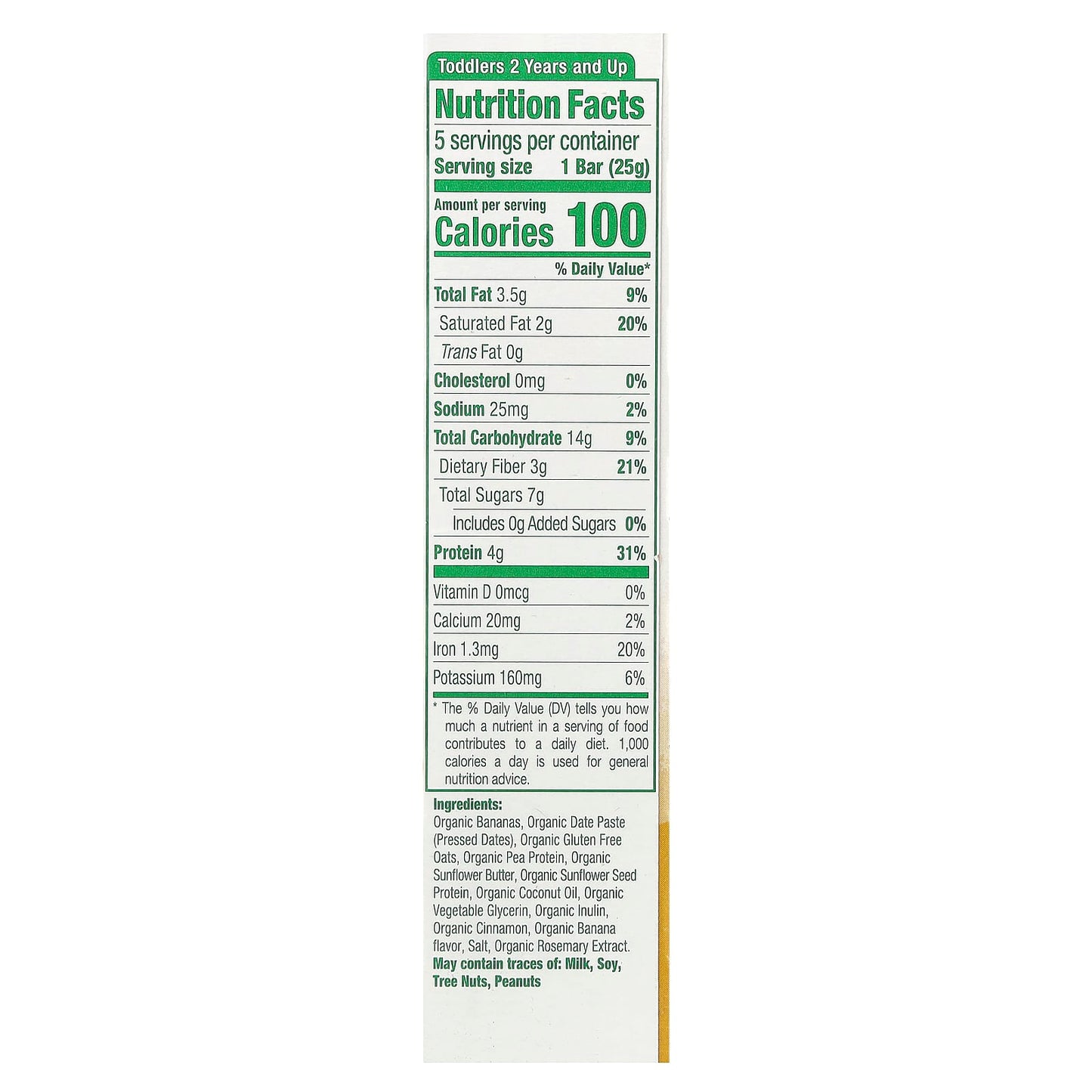 Sprout Organics, Oatie Bars, Organic Chewy Snack Bar, 2 Years and Up, Banana, 5 Bars, 0.88 oz (25 g) Each - Image 2