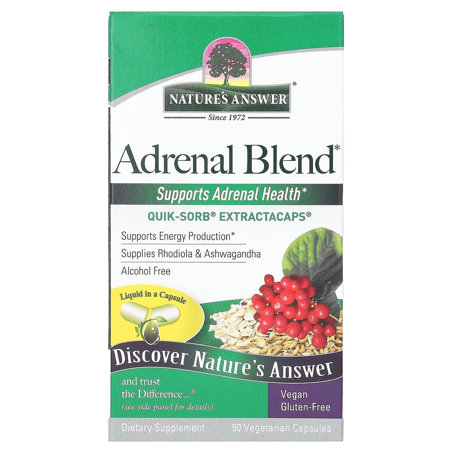 Nature's Answer, Adrenal Blend, 90 Vegetarian Capsules - Image 1