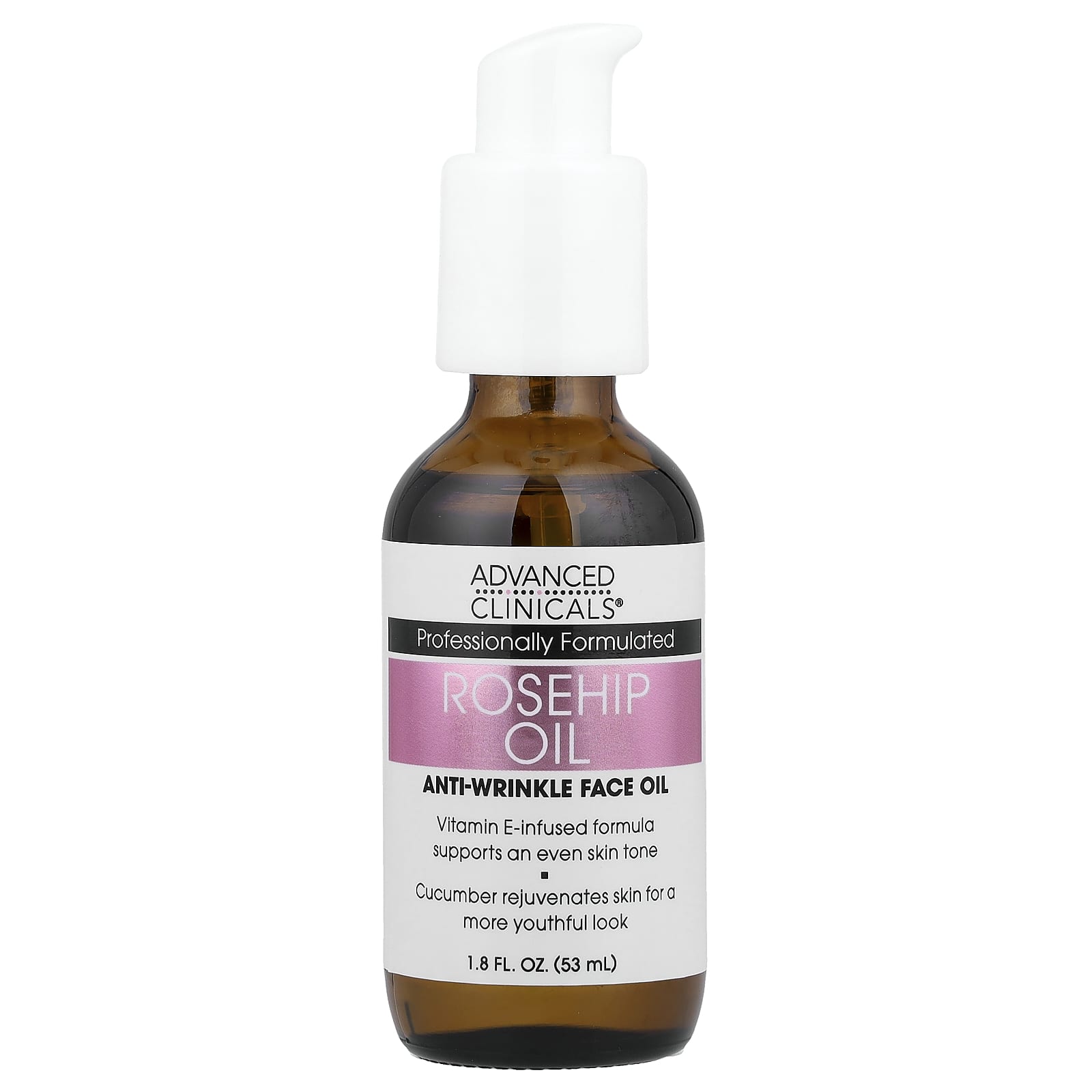 Rosehip Oil for Wrinkle-Free Skin by Advanced Clinicals, 1.8 fl oz - Image 1