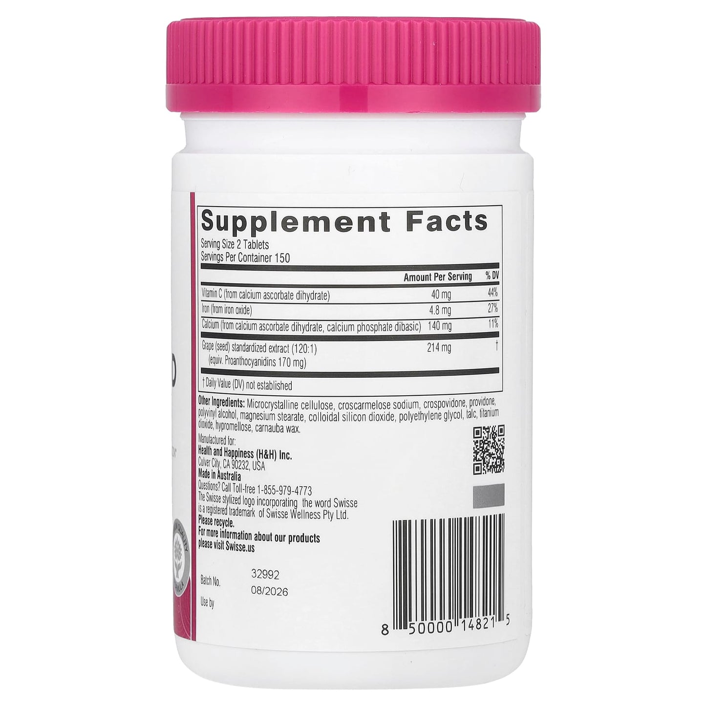 Swisse, Grape Seed, 300 Tablets - Image 2