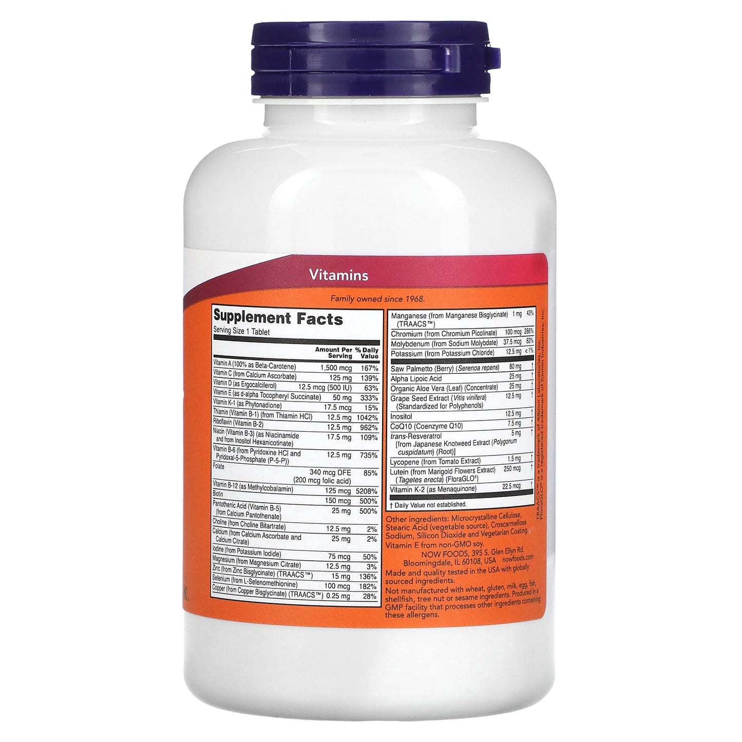 NOW Foods, ADAM, Superior Men's Multi, 120 Tablets - Image 2