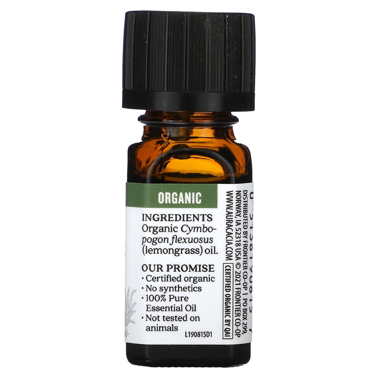 Aura Cacia Organic Lemongrass Essential Oil, 0.25 fl oz (7.4 ml) - Image 2