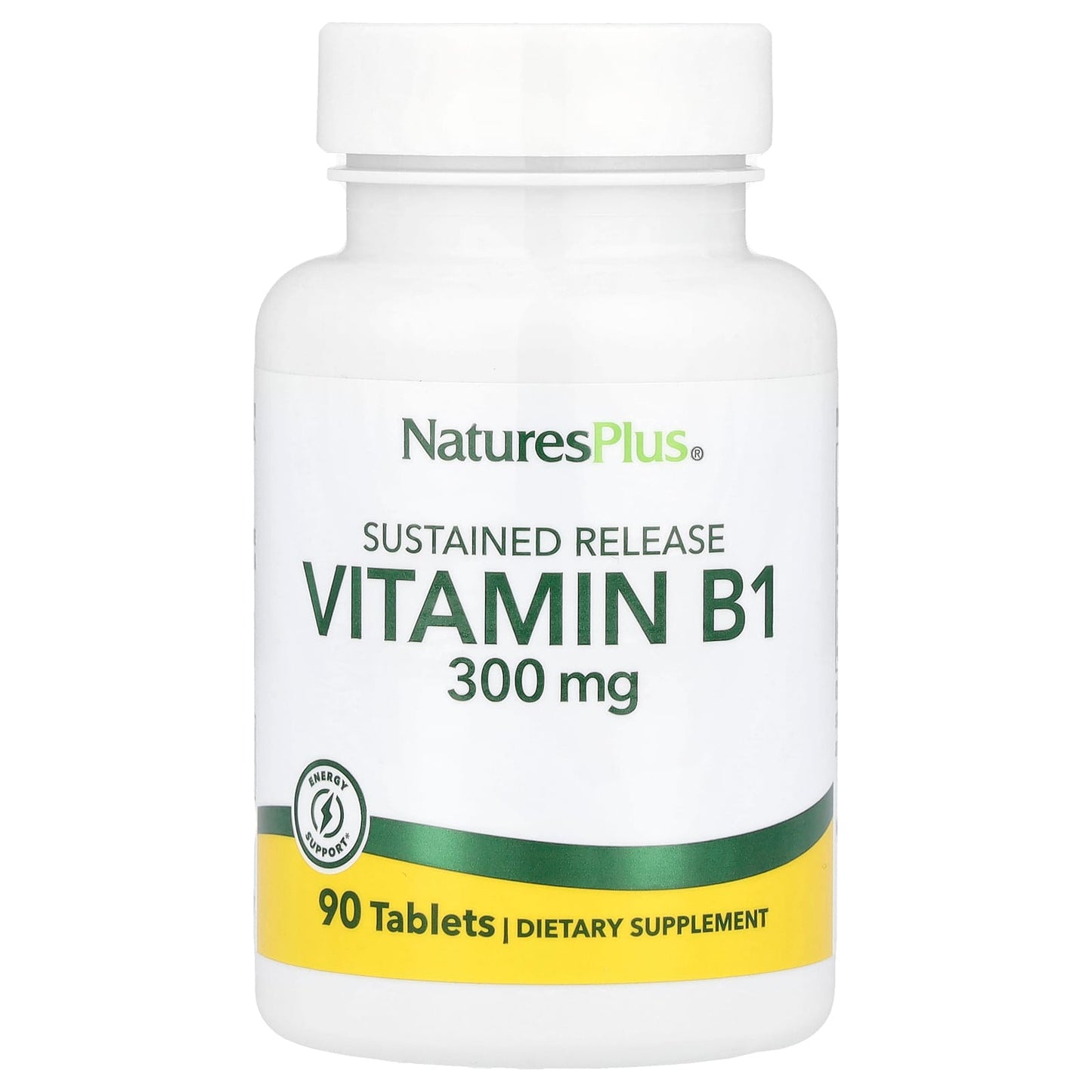 NaturesPlus, Vitamin B1, 300 mg, 90 Tablets - Image 1