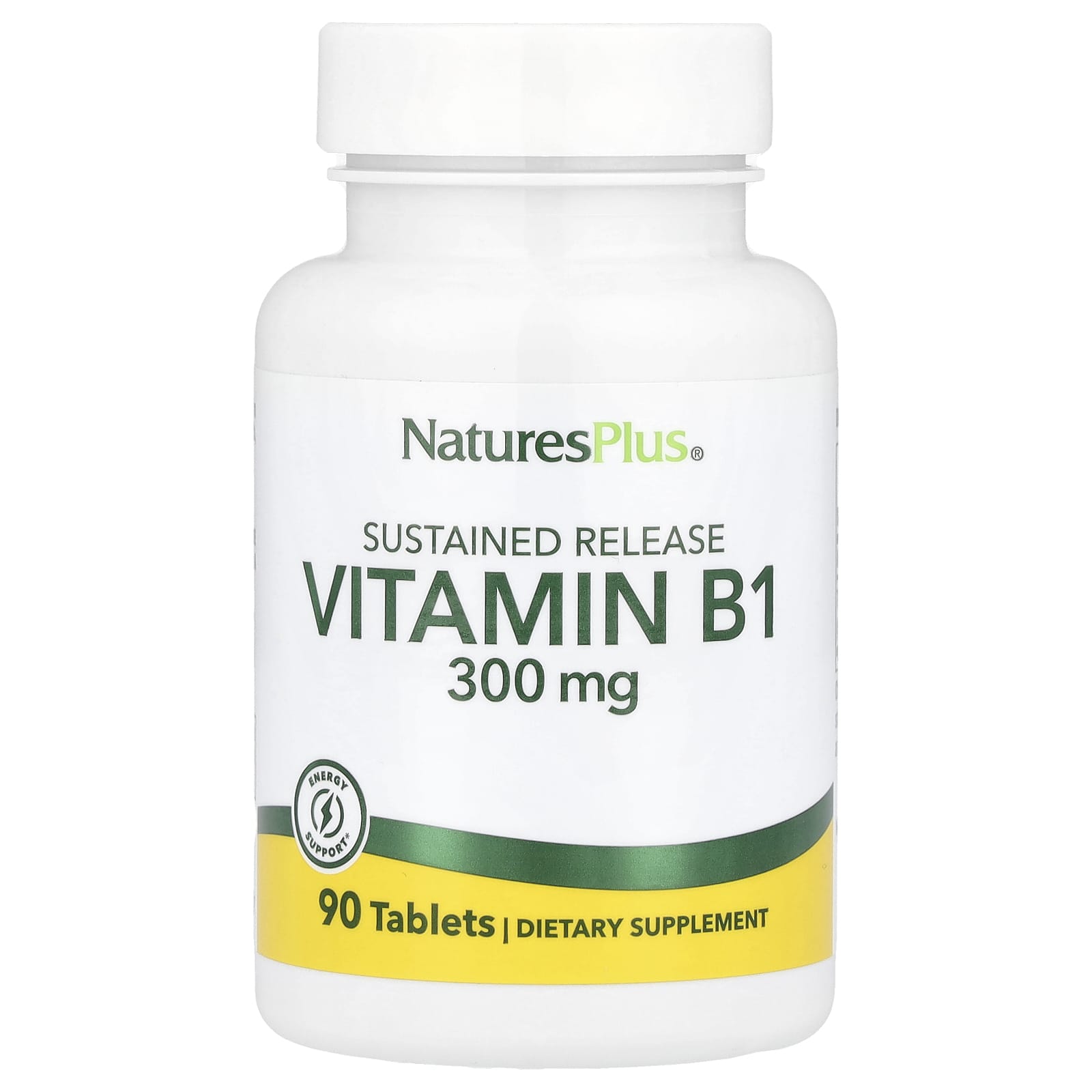 NaturesPlus, Vitamin B1, 300 mg, 90 Tablets - Image 1