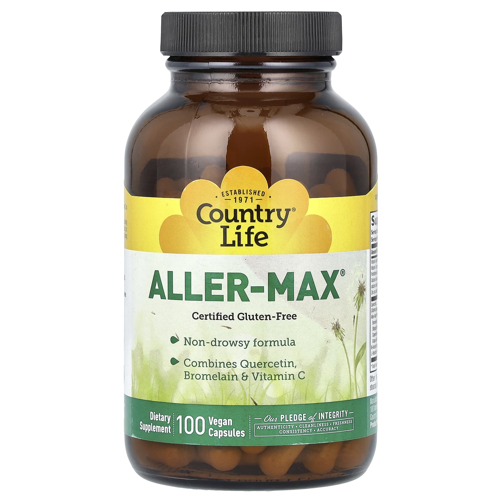 Natural Allergy Relief with Country Life Aller-Max 100 Vegan Capsules - Image 1