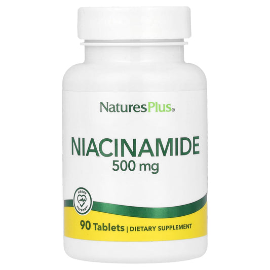 NaturesPlus, Niacinamide, 500 mg, 90 Tablets - Image 1