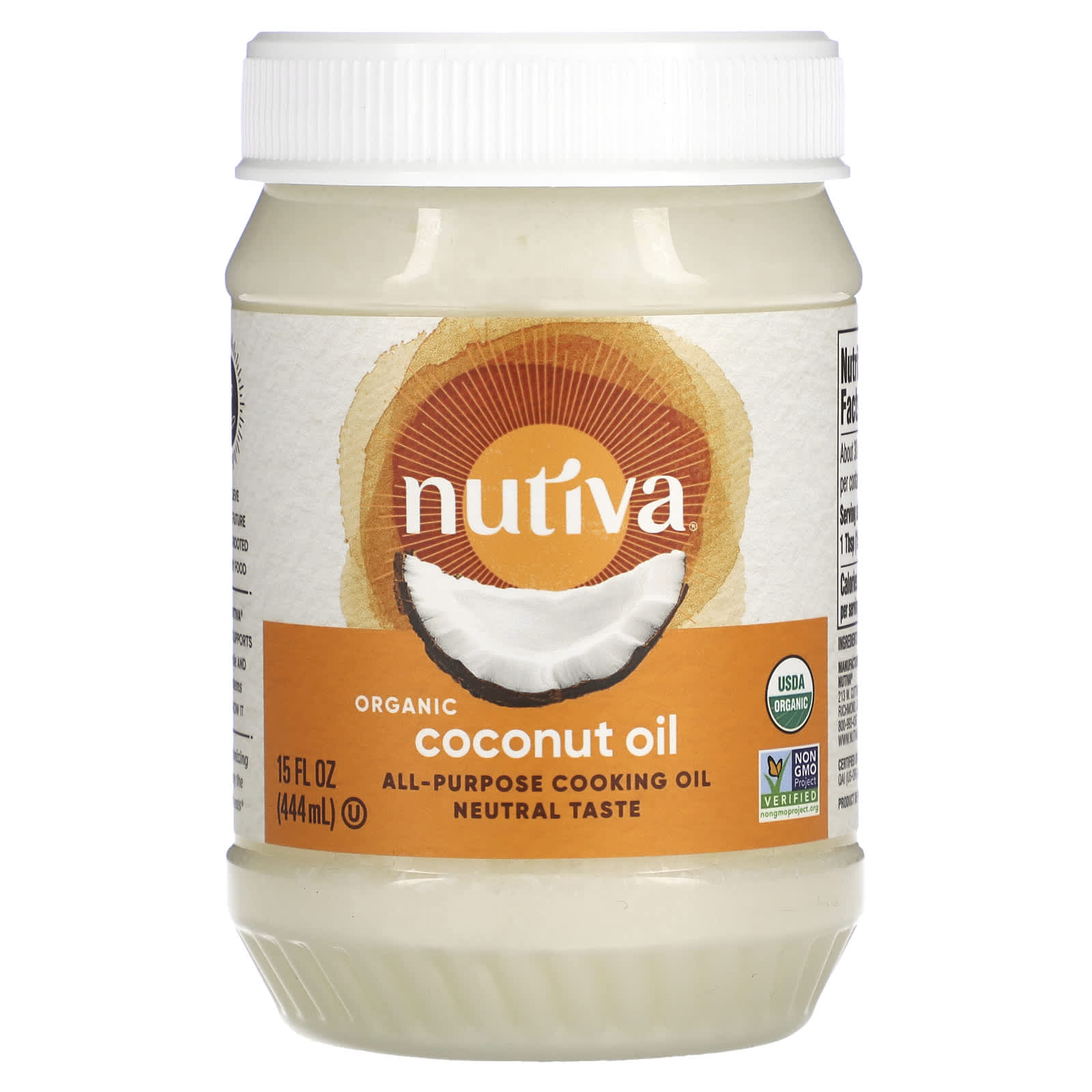Nutiva, All-Purpose Cooking Oil, Organic Coconut Oil, 15 fl oz (444 ml) - Image 1
