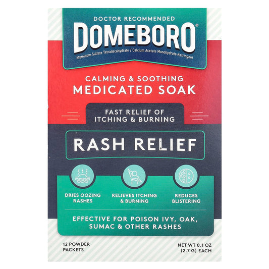 Domeboro Medicated Soak - Fast Relief for Poison Ivy, Oak & Sumac Rashes - Image 1