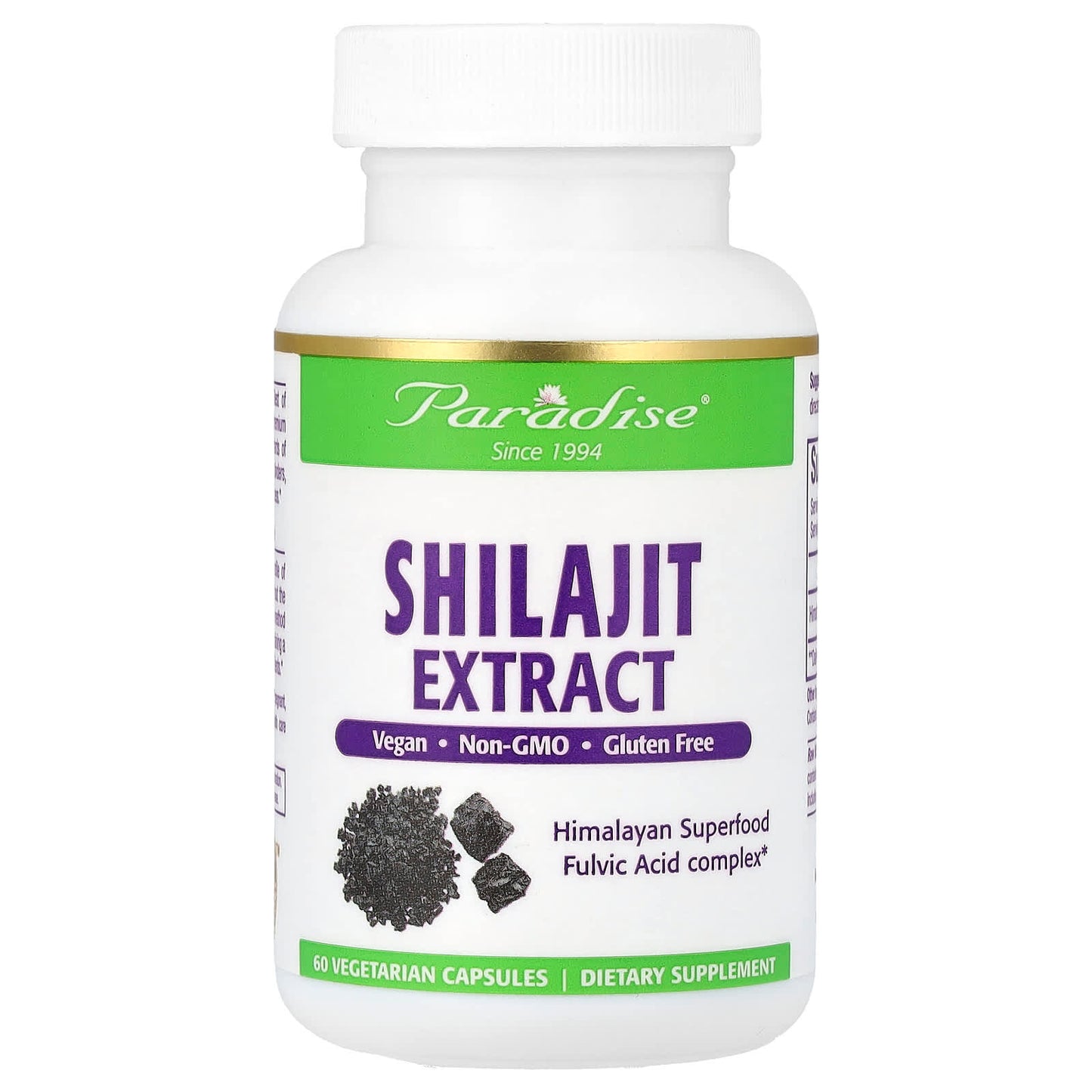 Paradise Herbs, Shilajit Extract, 250 mg, 60 Vegetarian Capsules - Image 1