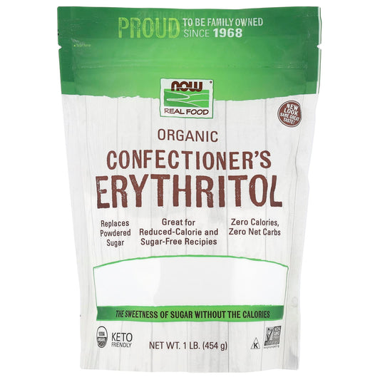 NOW Foods, Real Food, Organic Confectioner's Erythritol, 1 lb (454 g) - Image 1